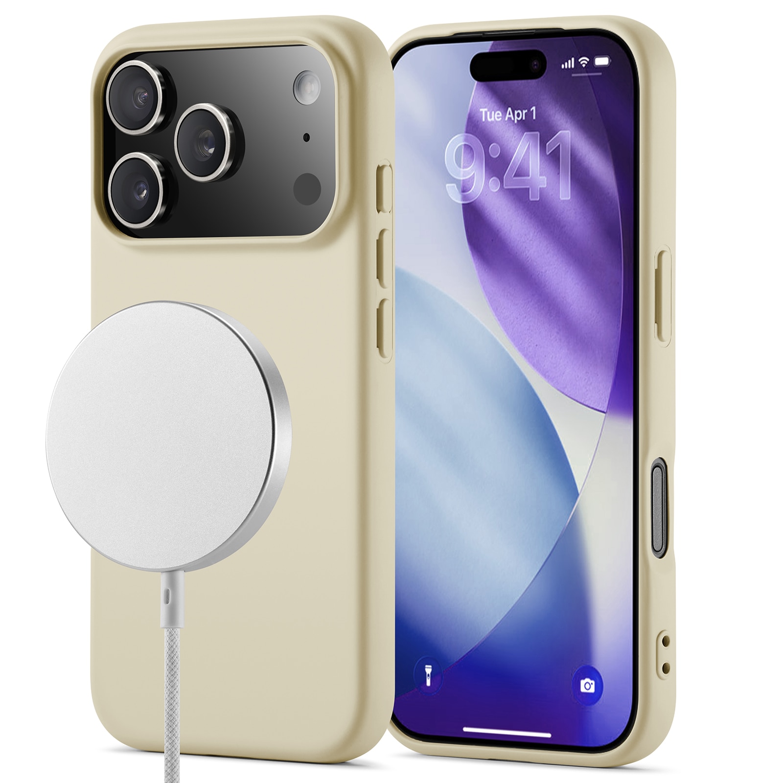 TPU Skal MagSafe iPhone 17 Pro Max Beige