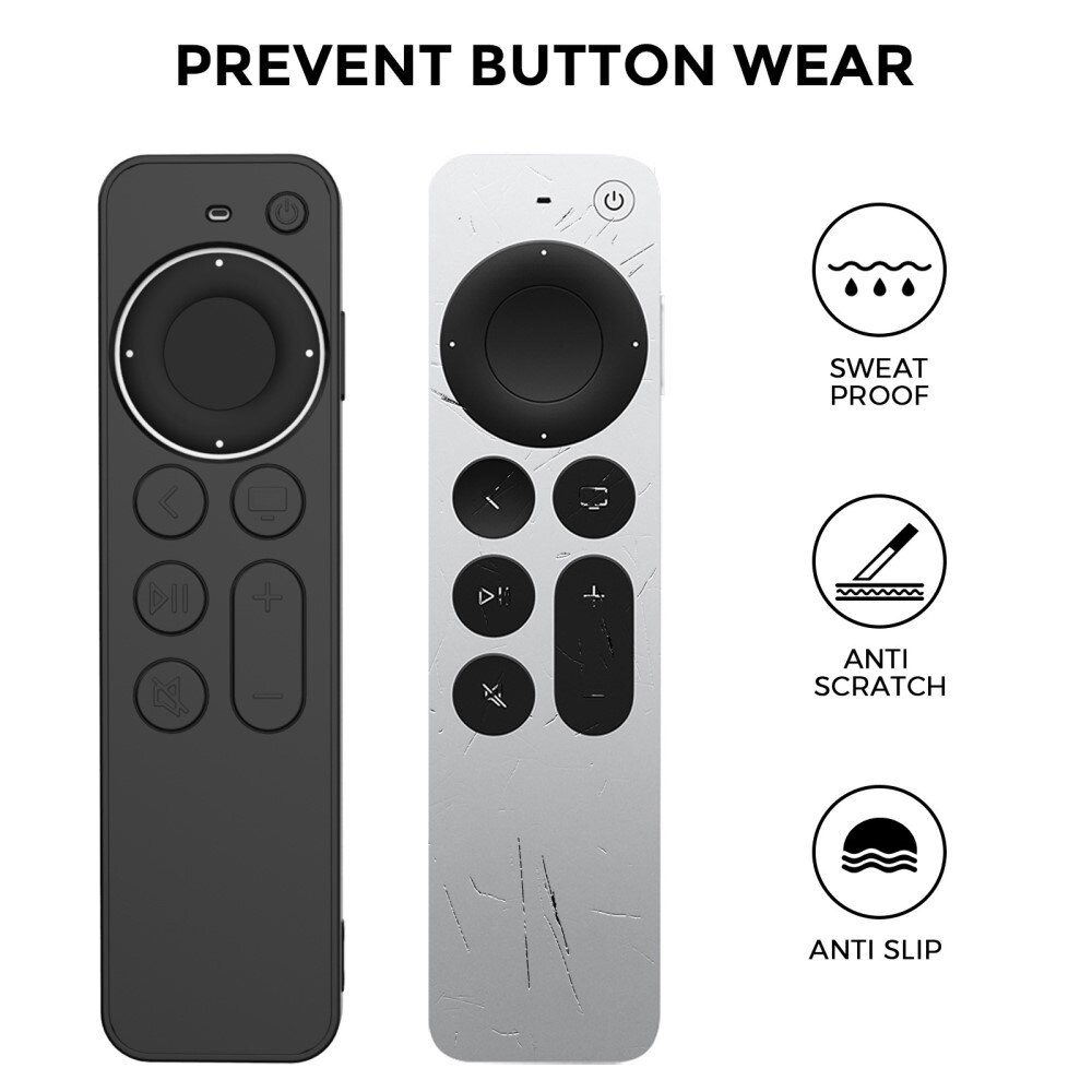 Silikonskal Apple TV Siri Remote 2nd Gen svart