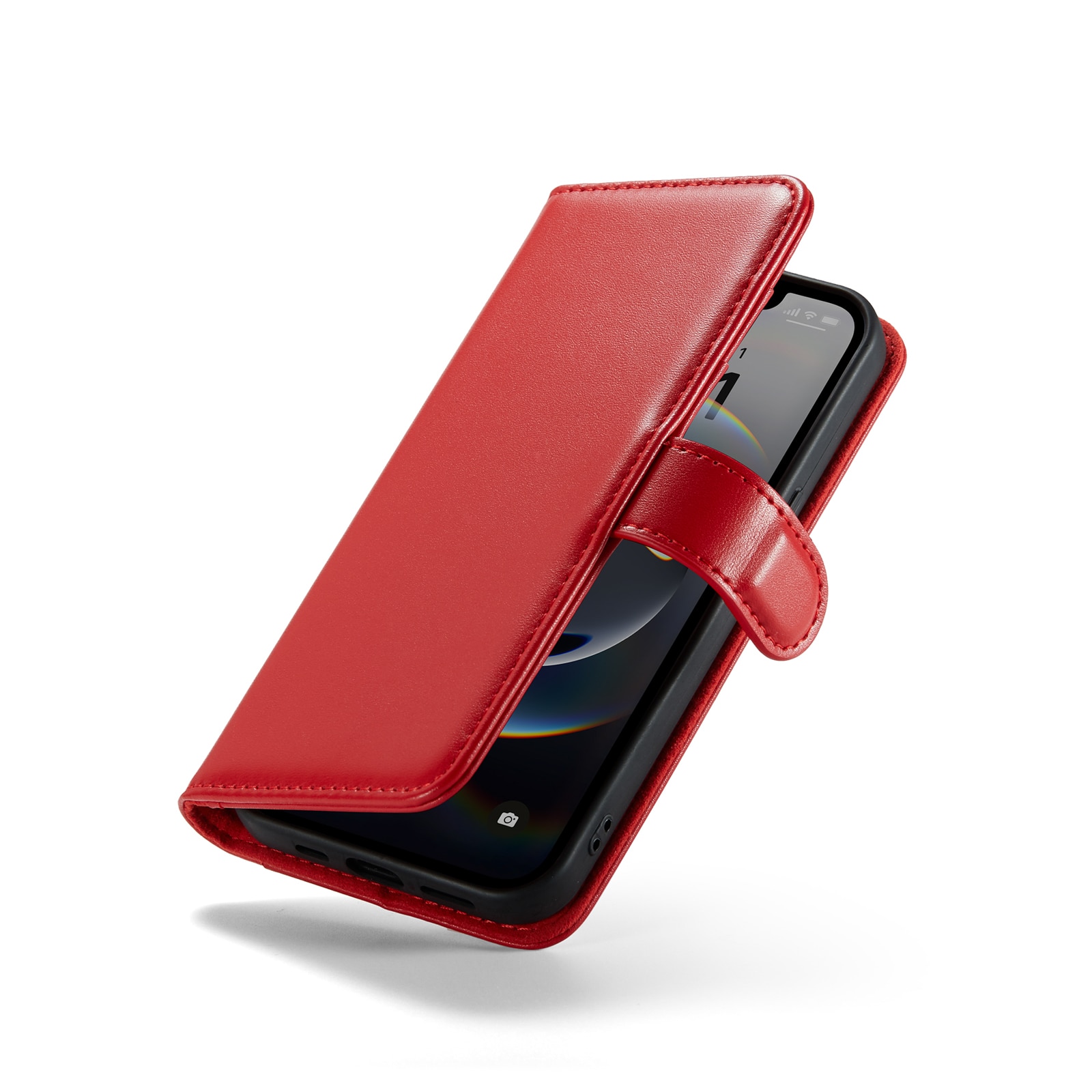 Äkta Läderfodral iPhone 16e Röd