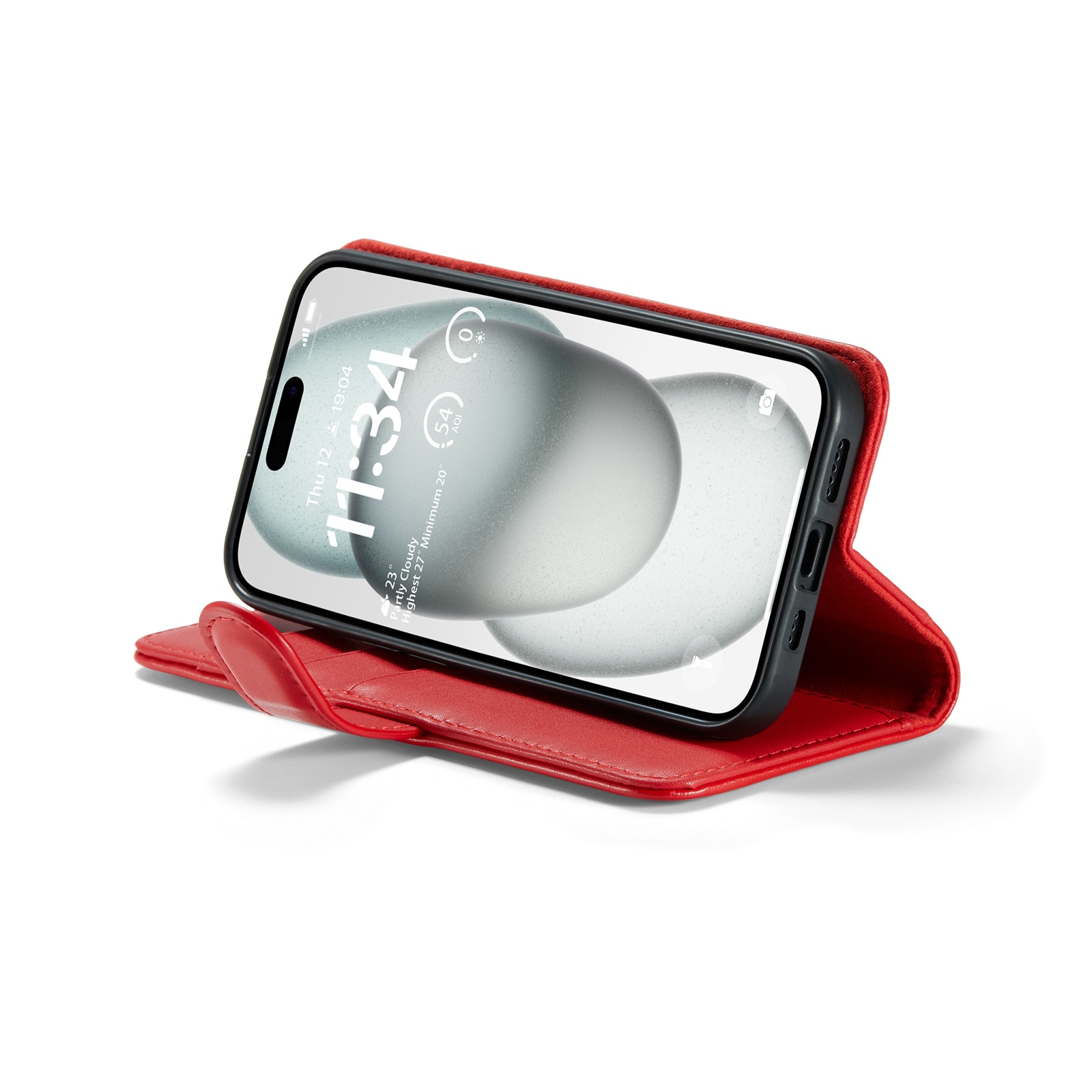Äkta Läderfodral iPhone 13 Röd