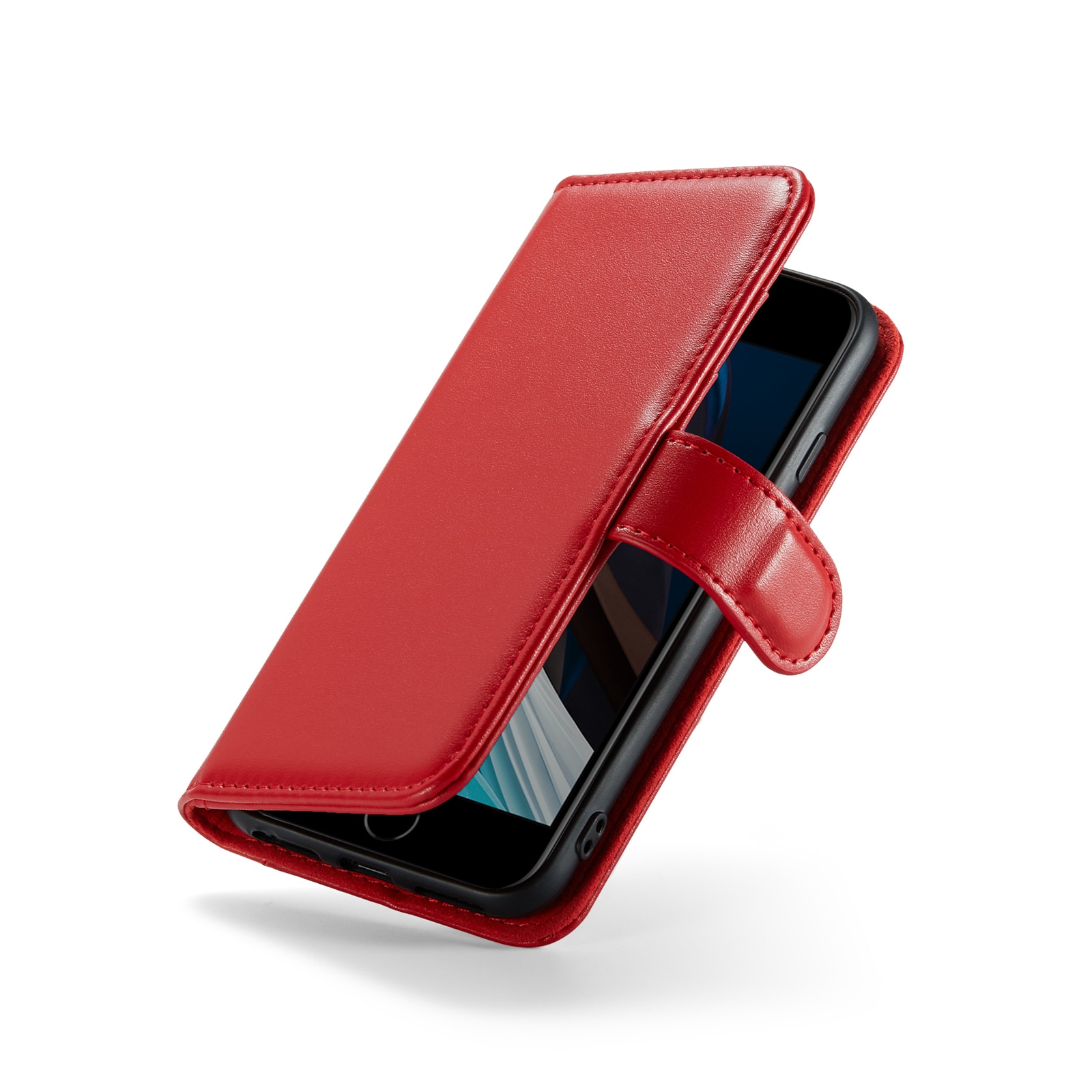 Äkta Läderfodral iPhone 8 Röd