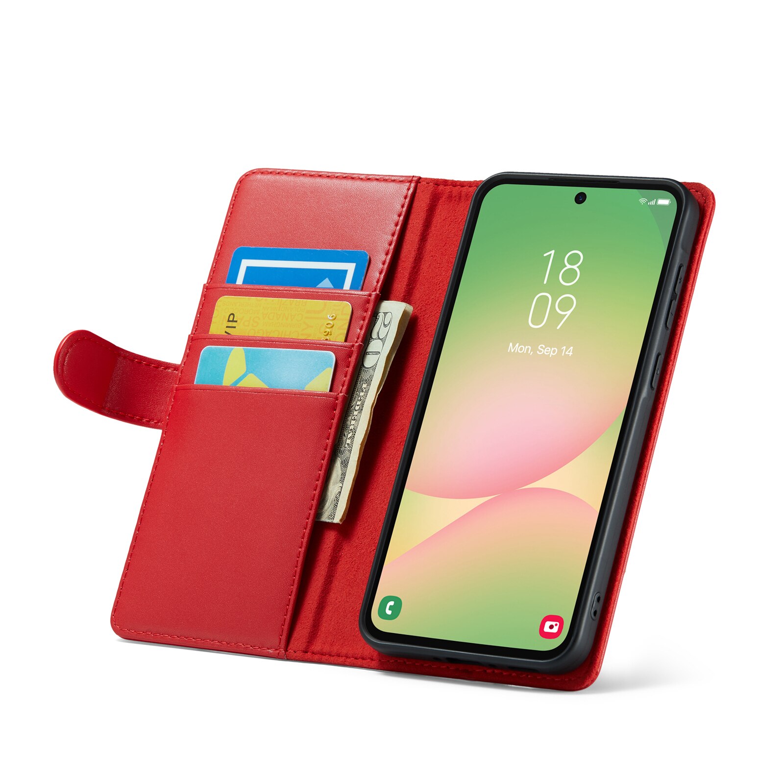 Äkta Läderfodral Samsung Galaxy A56 Röd