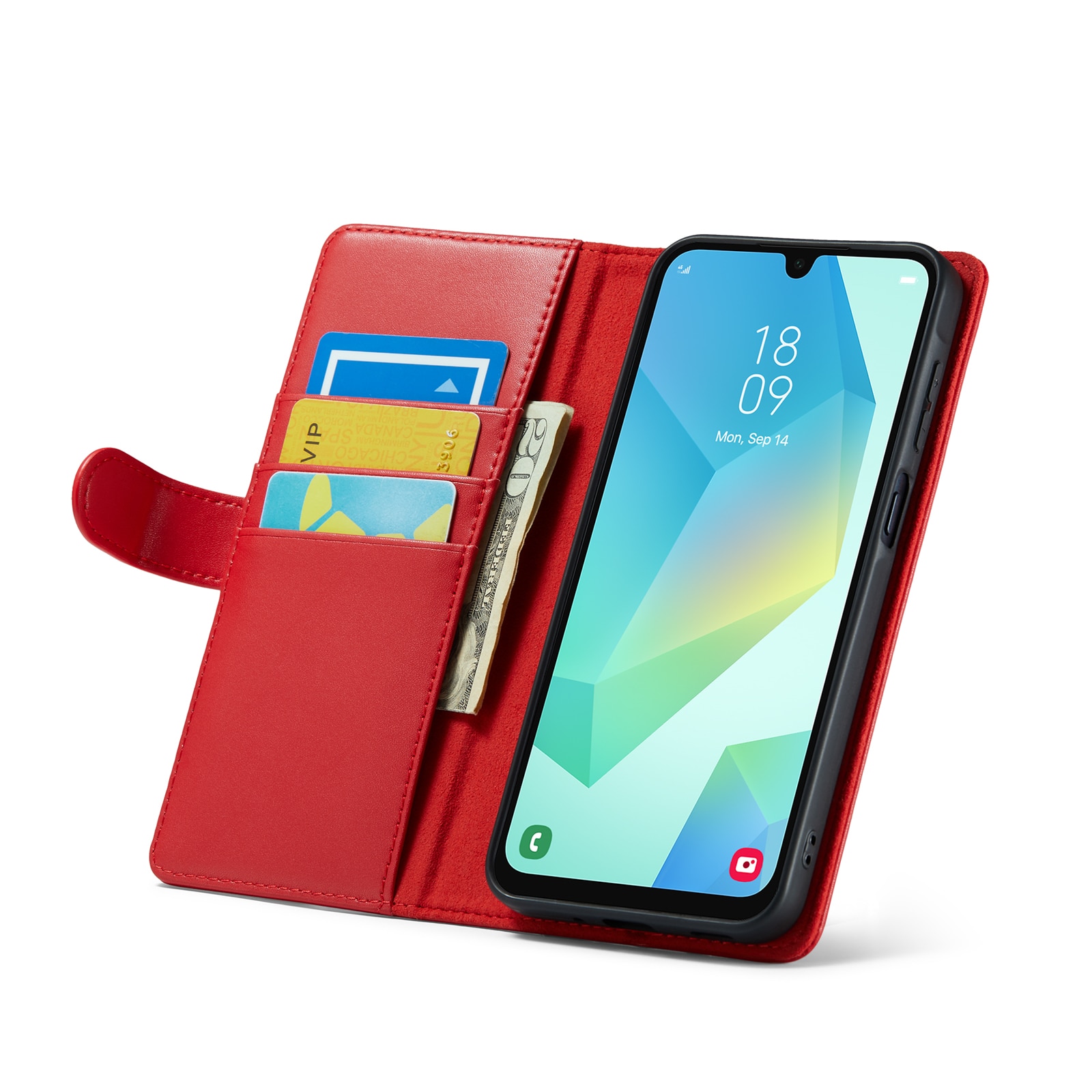 Äkta Läderfodral Samsung Galaxy A16 Röd