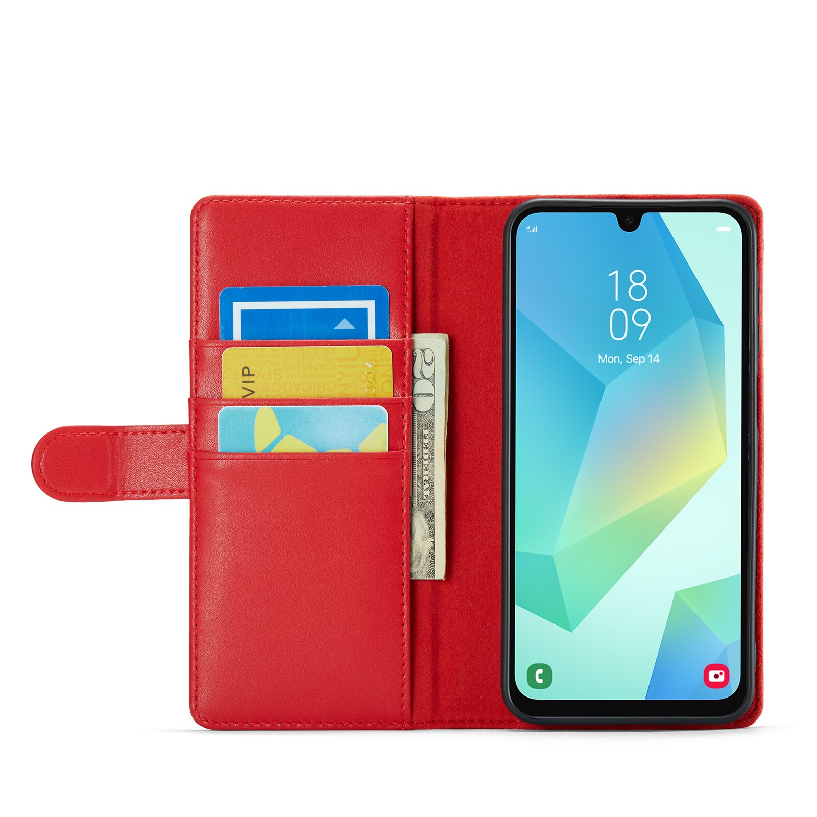Äkta Läderfodral Samsung Galaxy A16 Röd