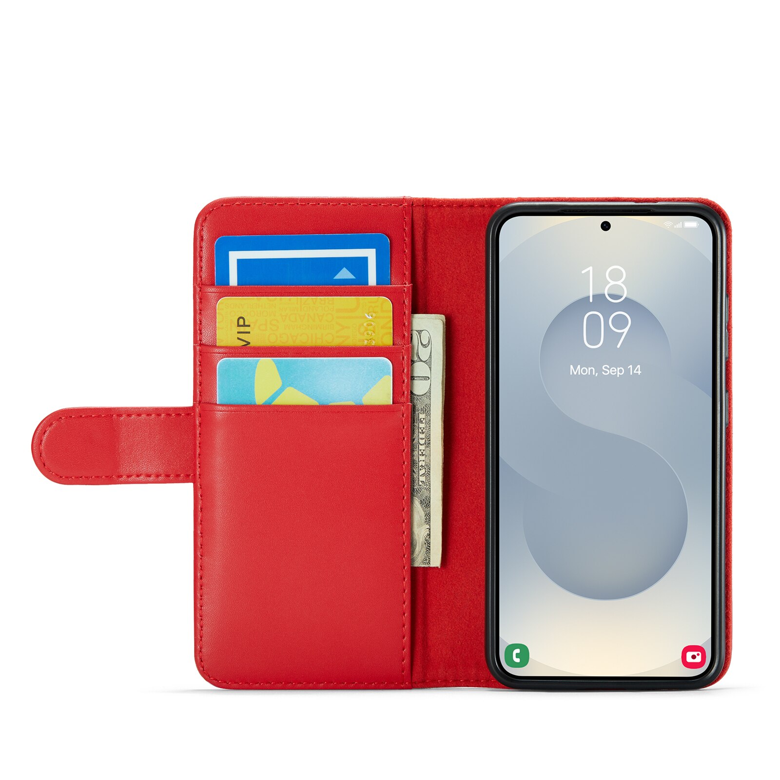 Äkta Läderfodral Samsung Galaxy S25 Röd