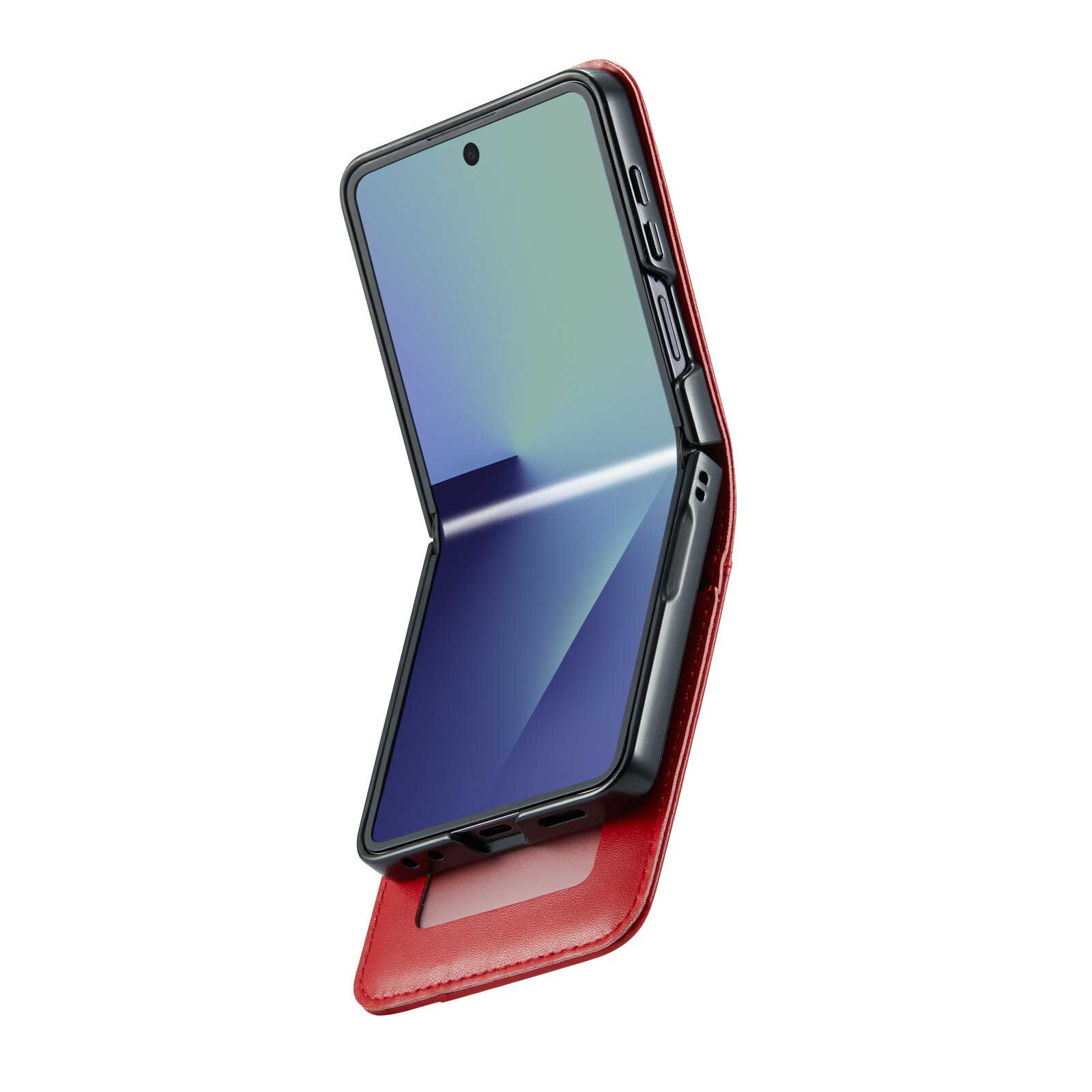 Äkta Läderfodral Samsung Galaxy Z Flip 7 Röd