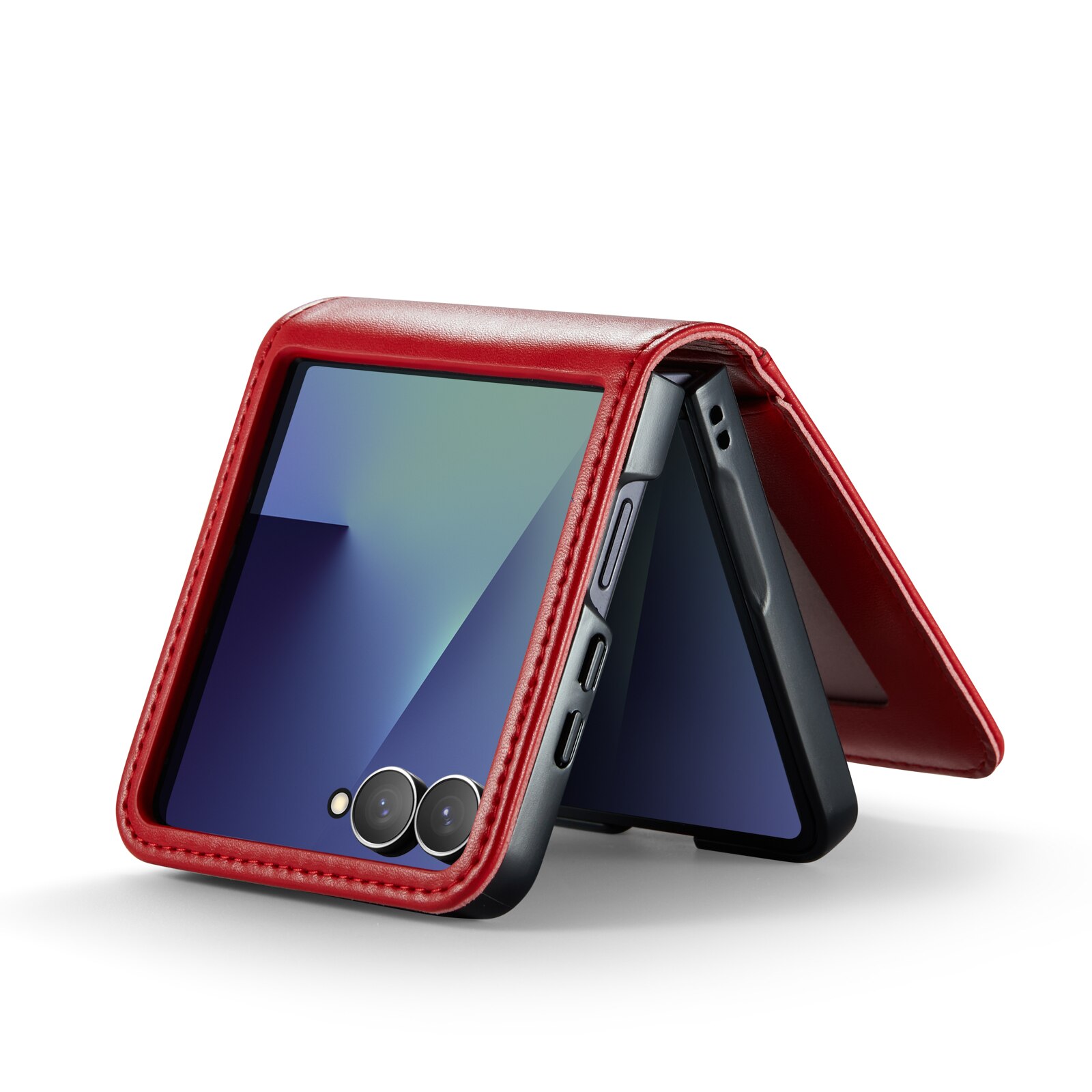 Äkta Läderfodral Samsung Galaxy Z Flip 7 Röd