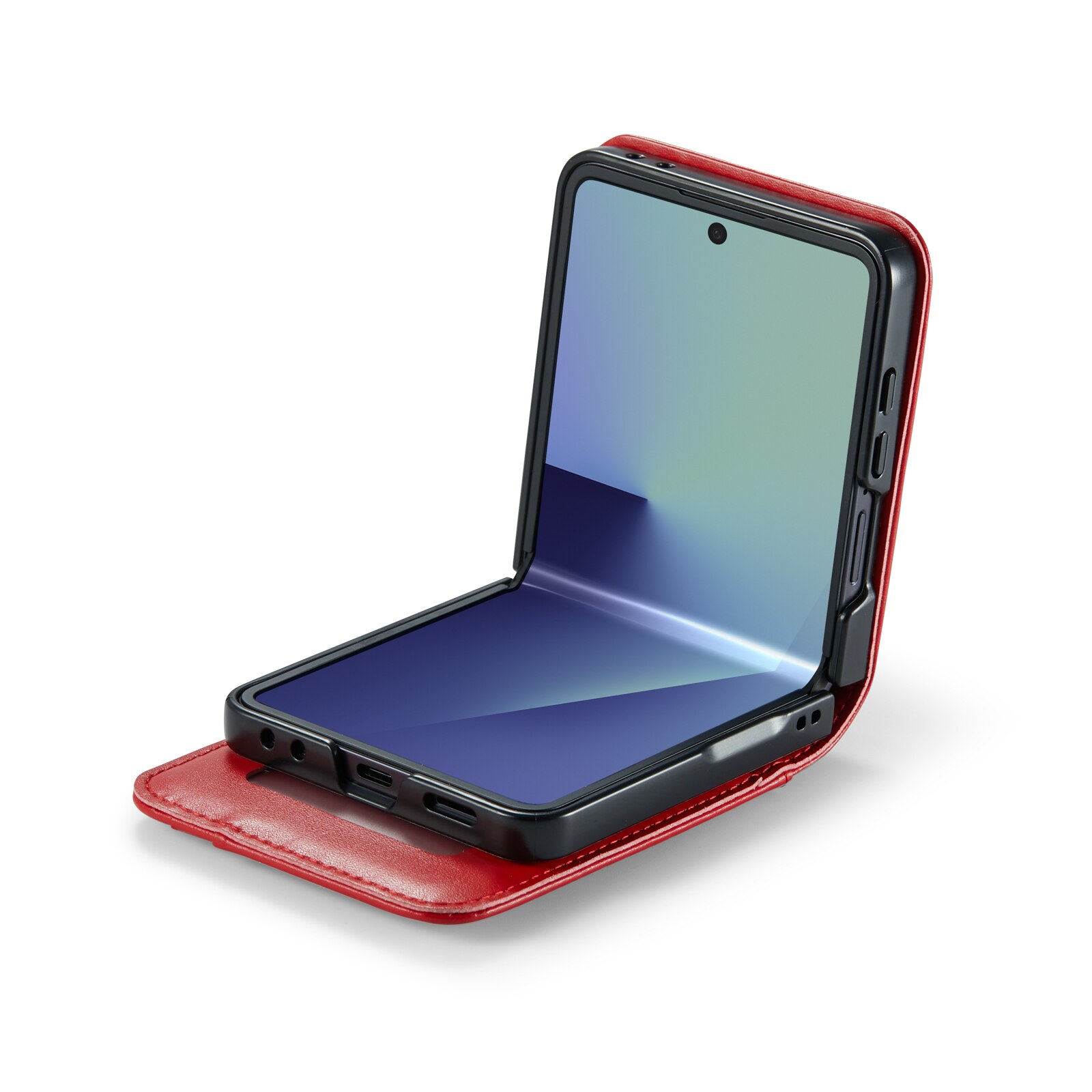 Äkta Läderfodral Samsung Galaxy Z Flip 7 Röd