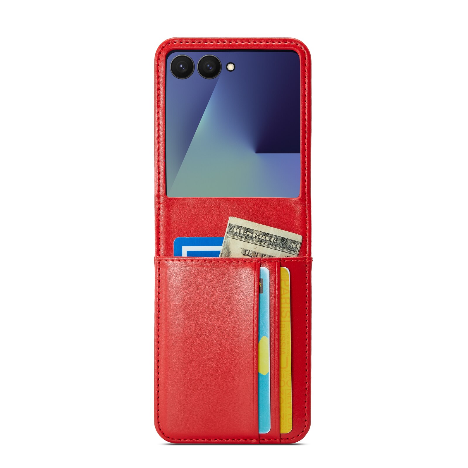 Äkta Läderfodral Samsung Galaxy Z Flip 7 Röd