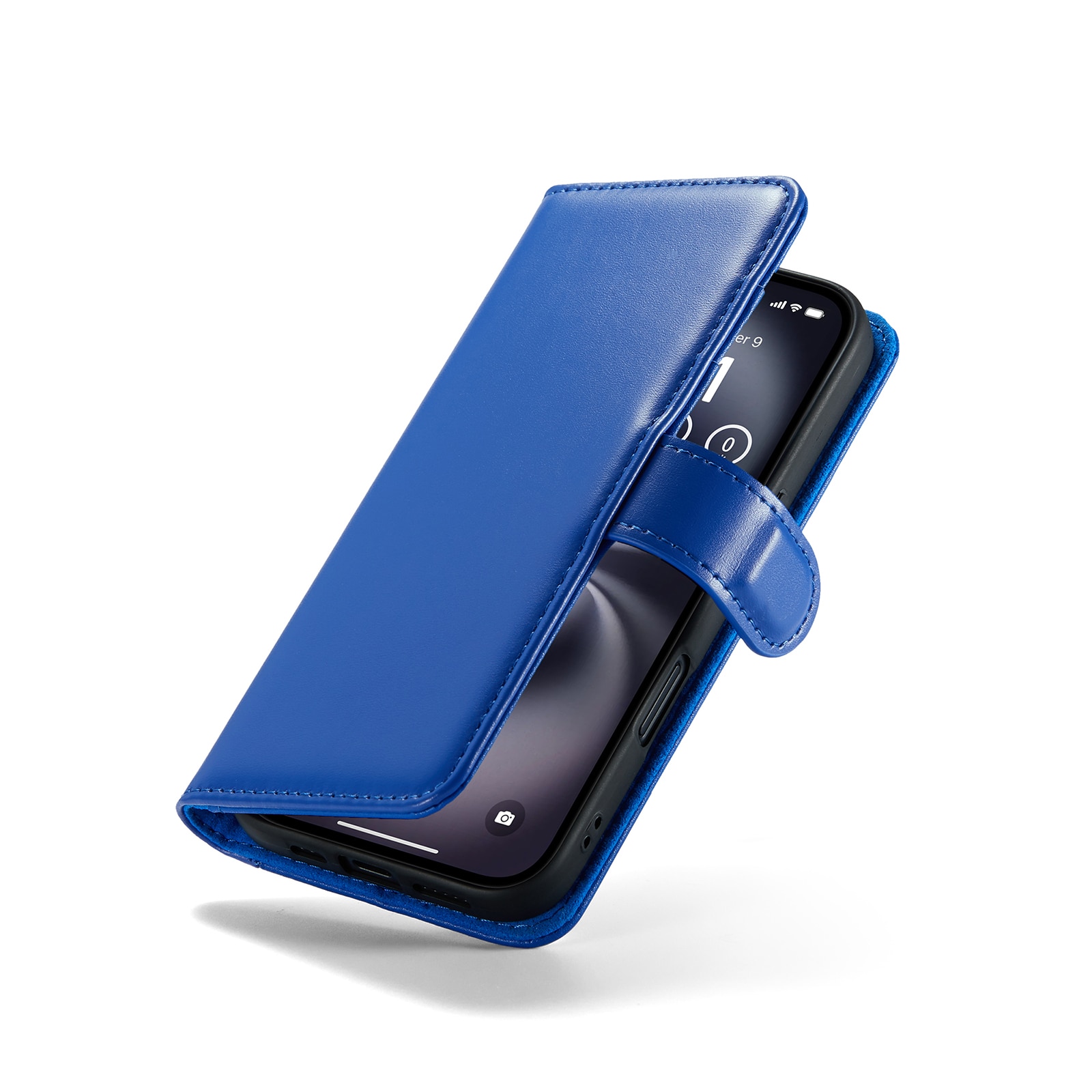 Äkta Läderfodral iPhone 16 Blå