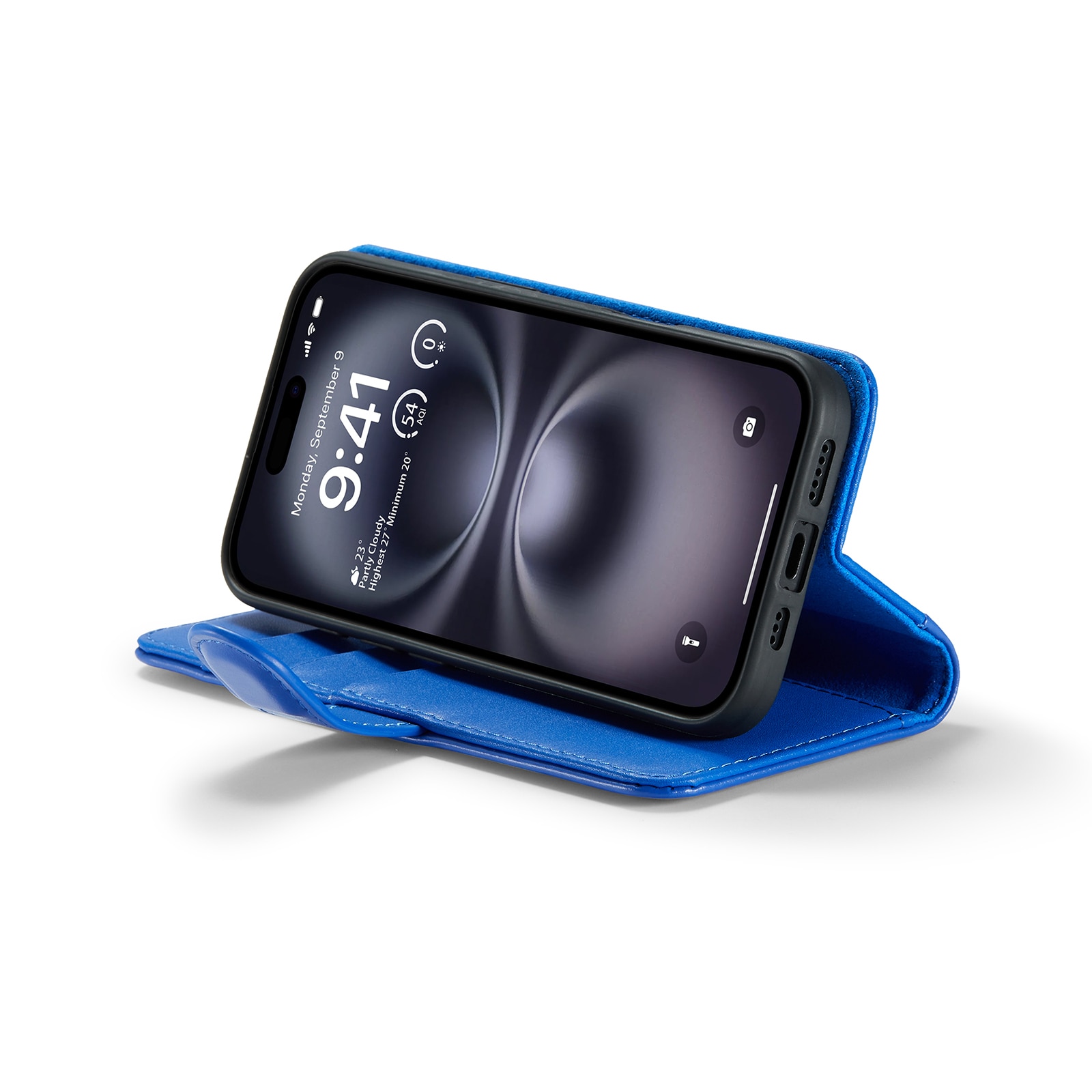 Äkta Läderfodral iPhone 16 Blå