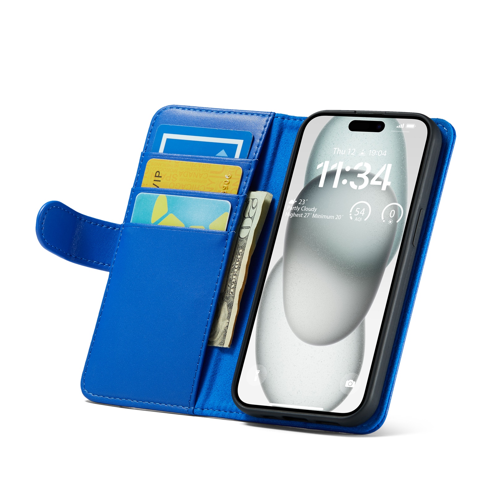Äkta Läderfodral iPhone 13 Blå