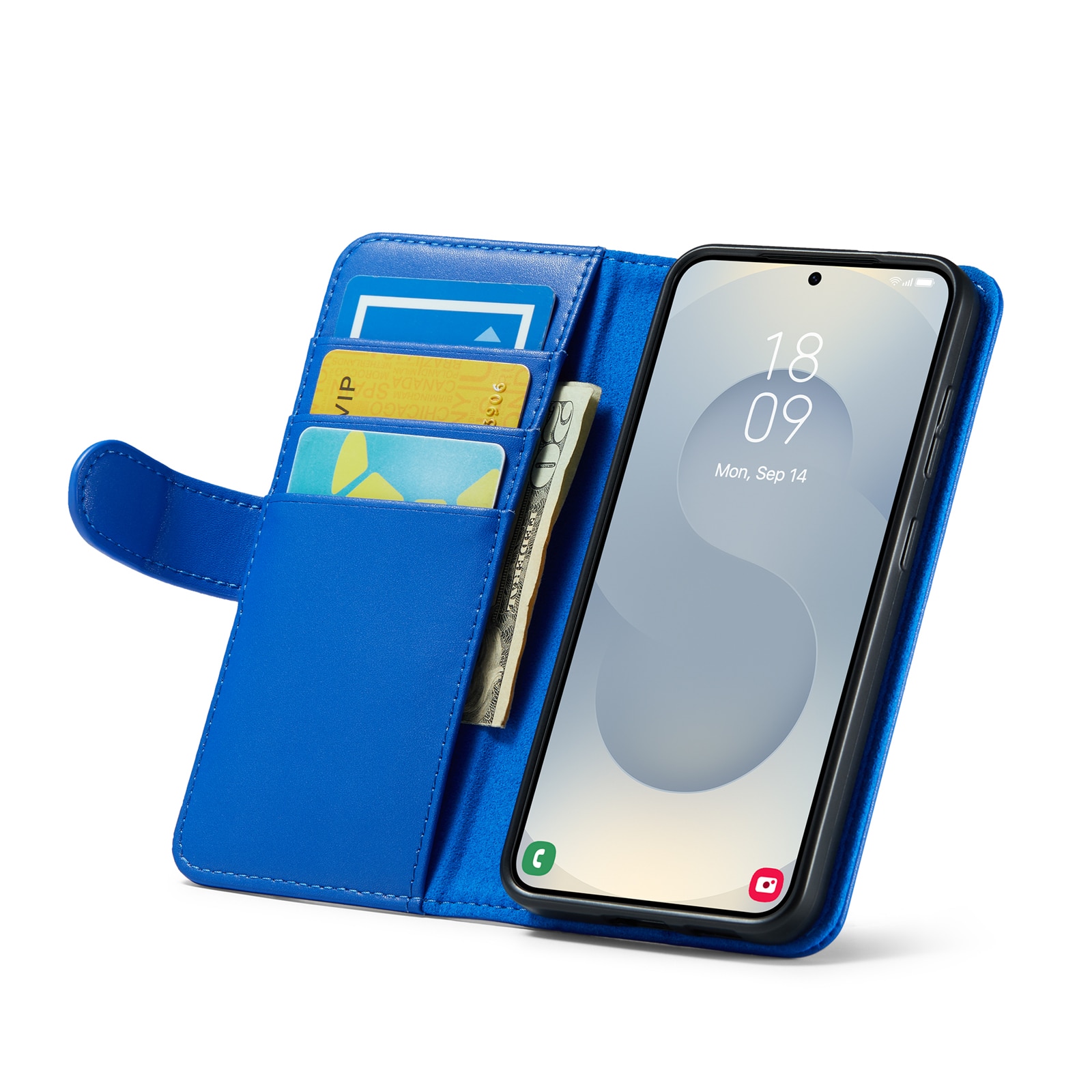 Äkta Läderfodral Samsung Galaxy S25 Blå