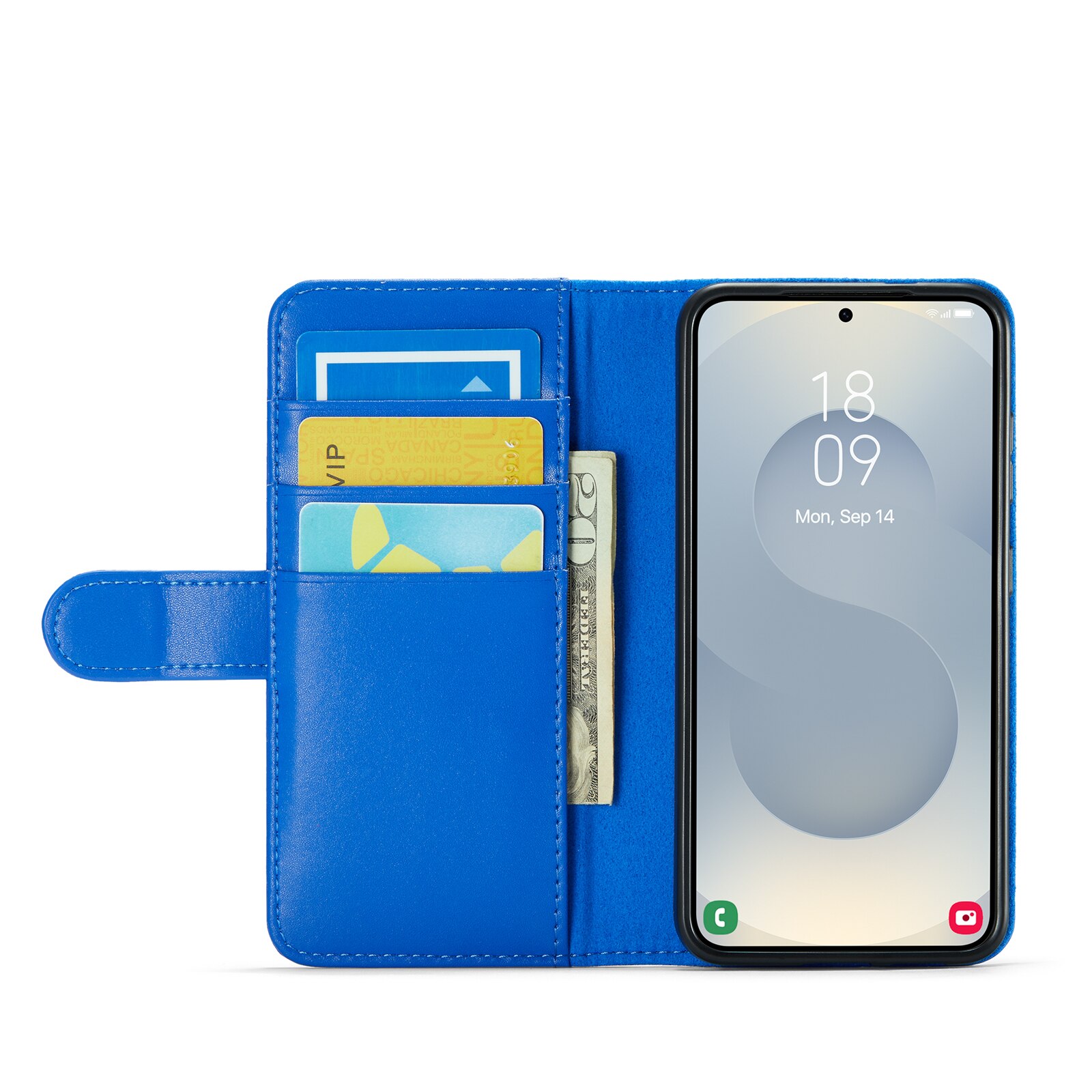 Äkta Läderfodral Samsung Galaxy S25 Blå