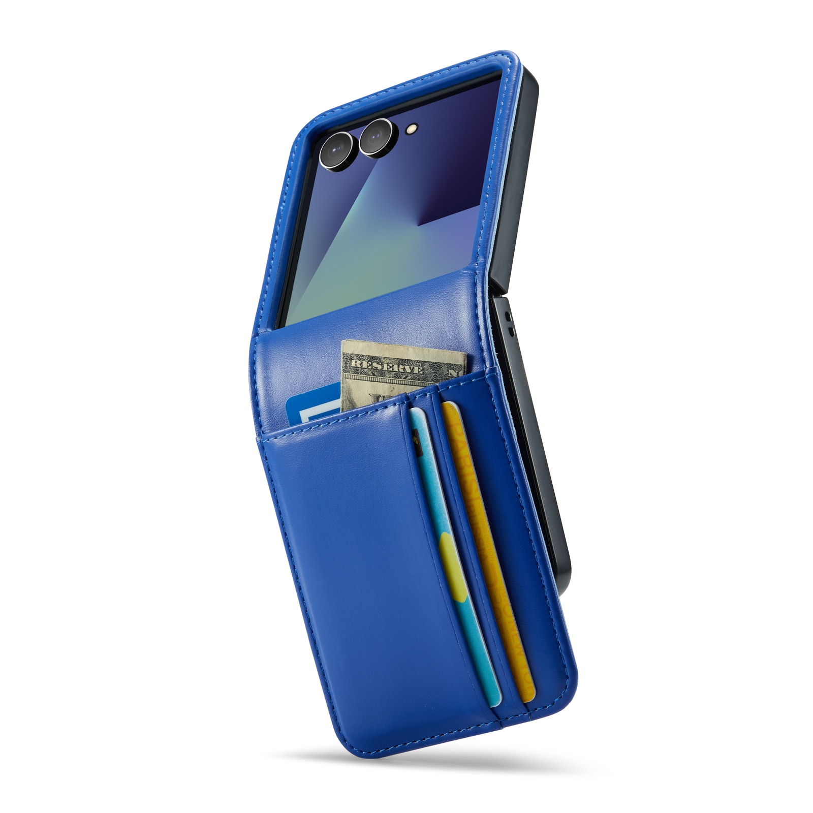 Äkta Läderfodral Samsung Galaxy Z Flip 7 Blå