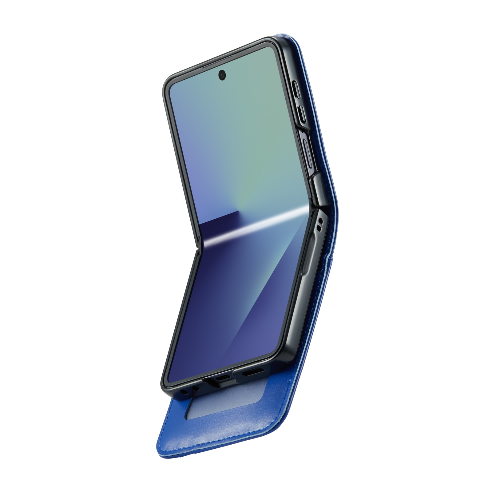 Äkta Läderfodral Samsung Galaxy Z Flip 7 Blå