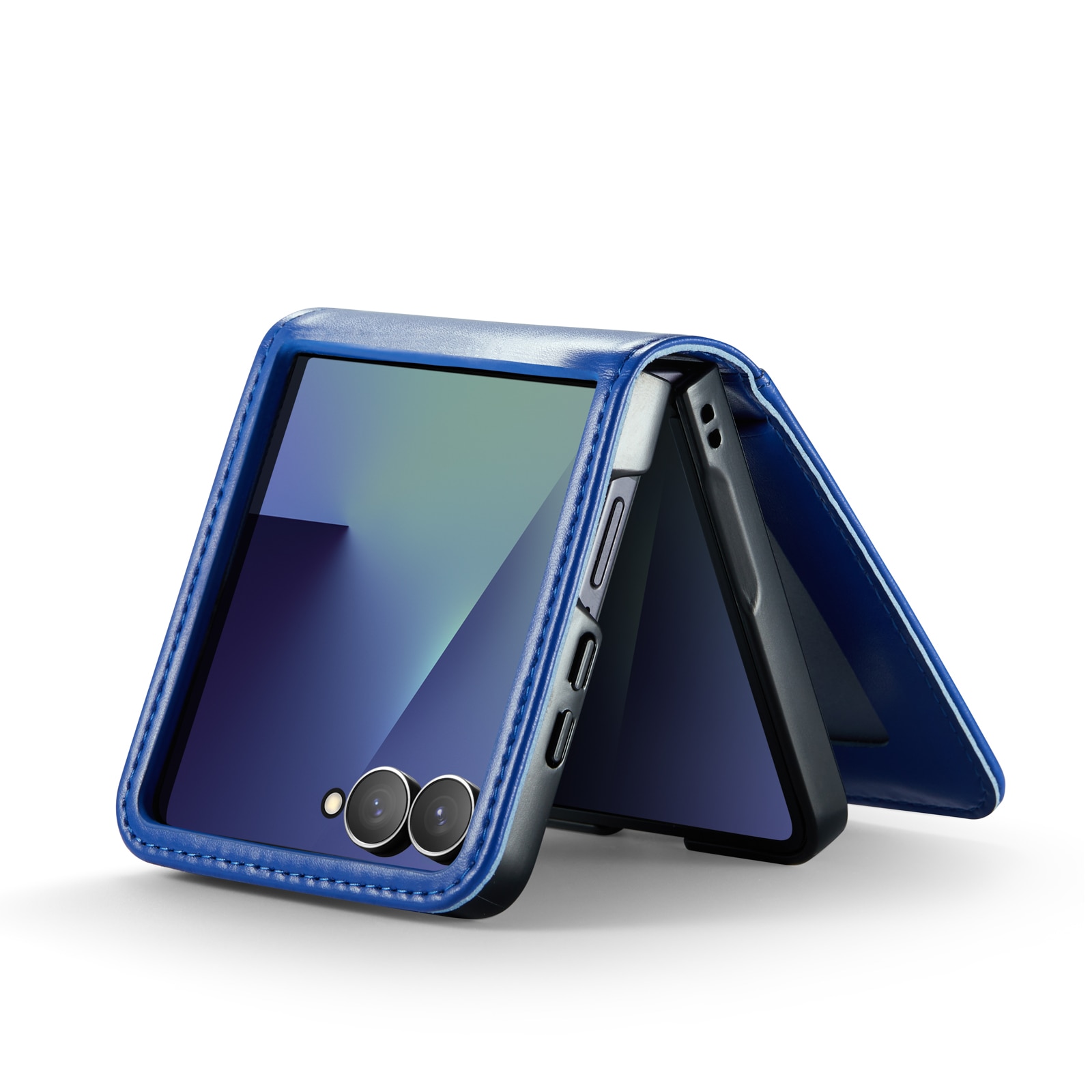 Äkta Läderfodral Samsung Galaxy Z Flip 7 Blå