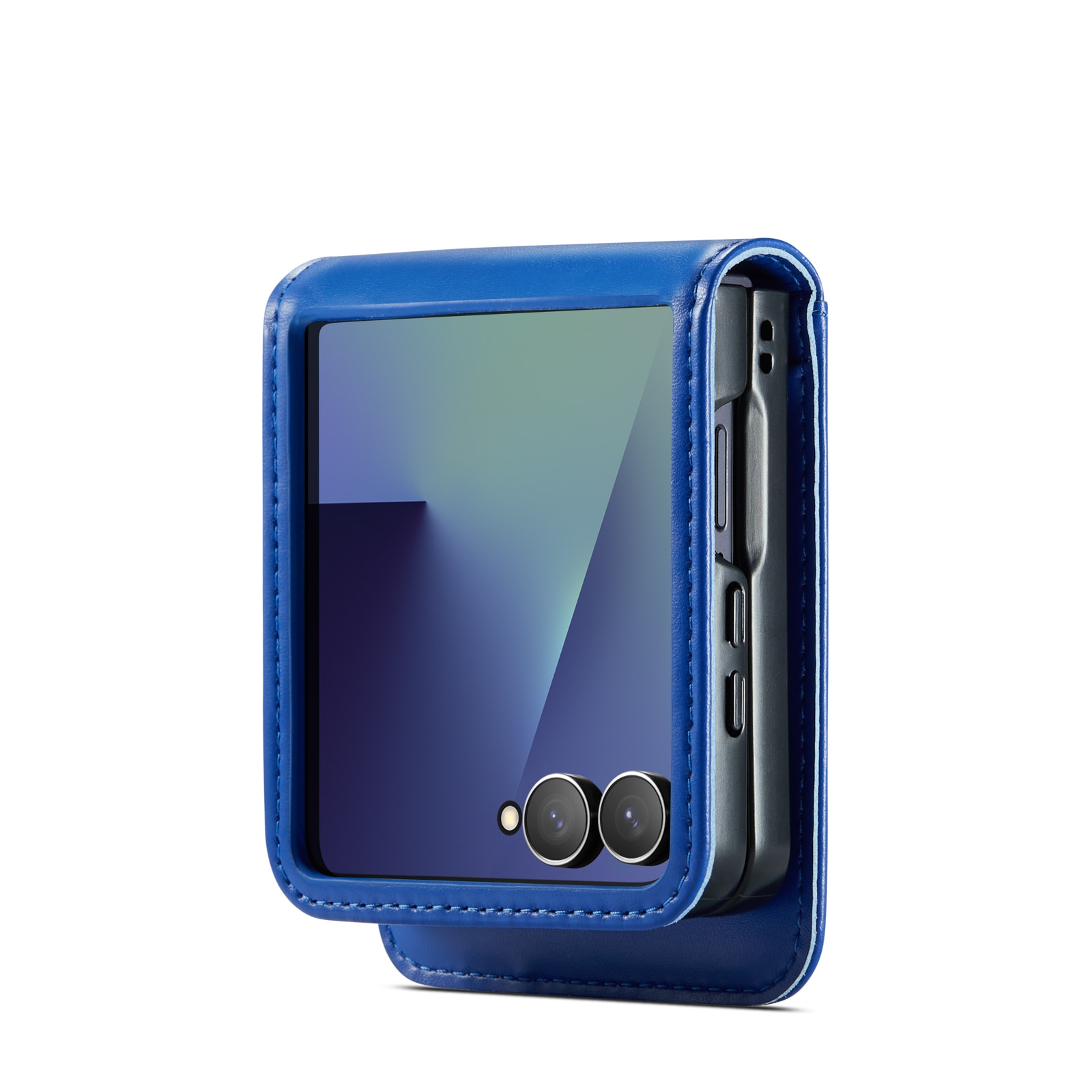 Äkta Läderfodral Samsung Galaxy Z Flip 7 Blå
