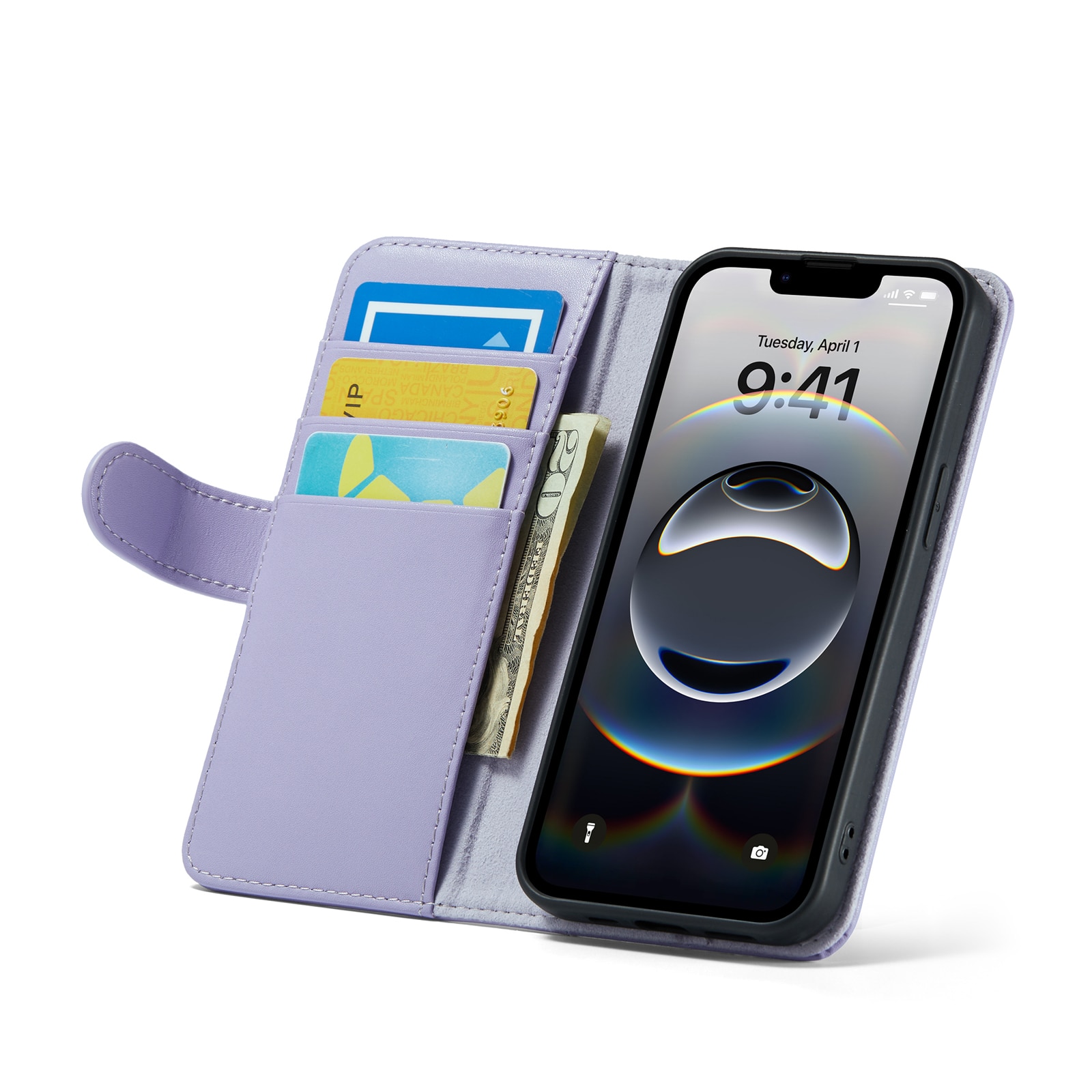 Äkta Läderfodral iPhone 16e Lila