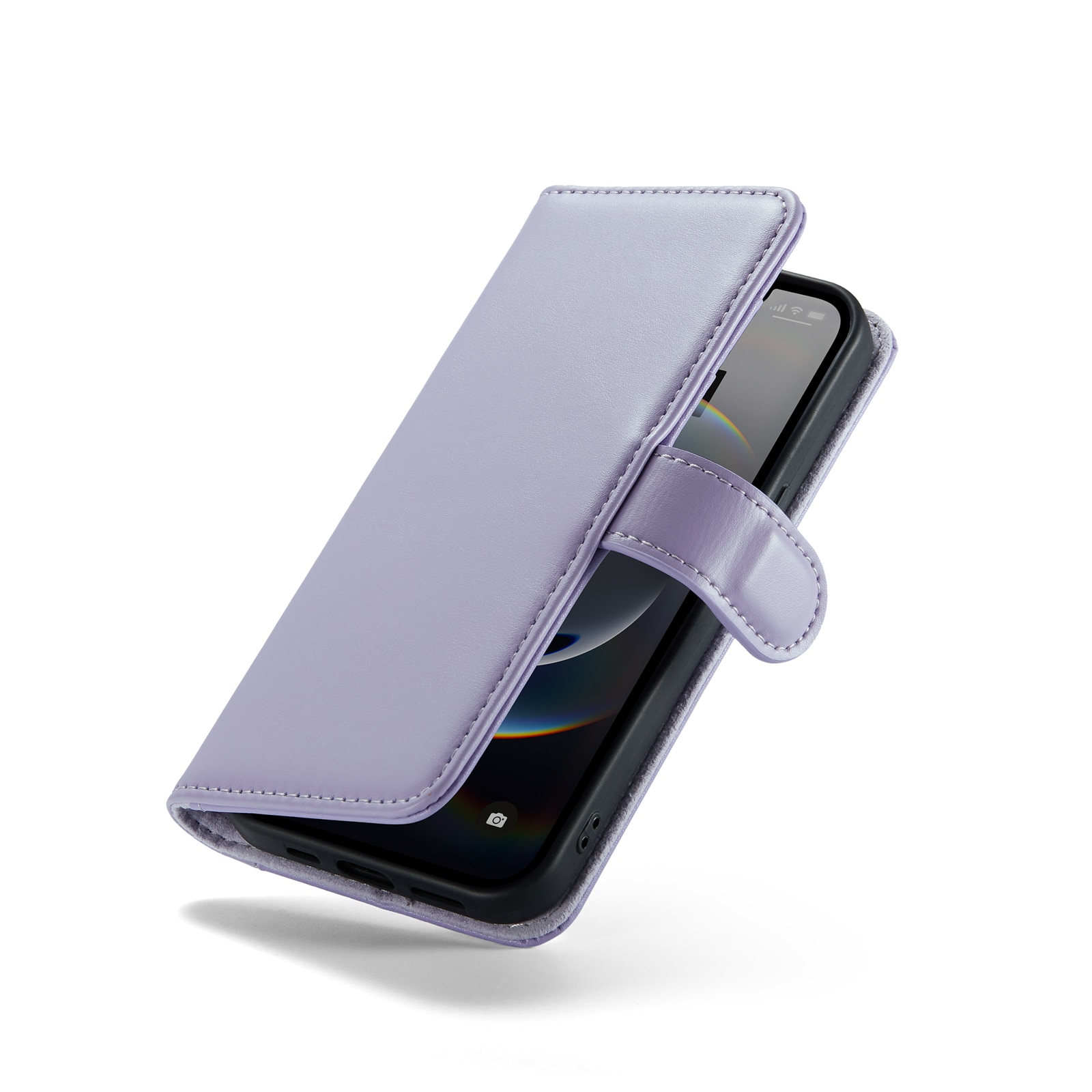 Äkta Läderfodral iPhone 16e Lila