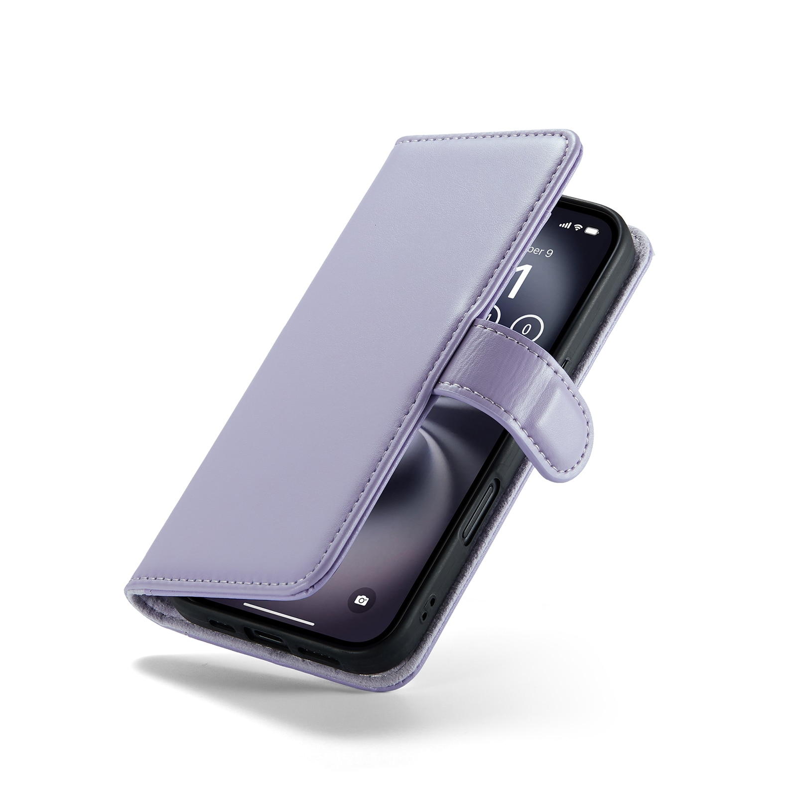 Äkta Läderfodral iPhone 16 Lila