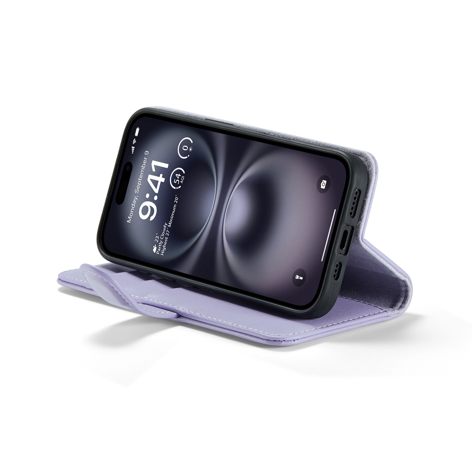 Äkta Läderfodral iPhone 16 Lila