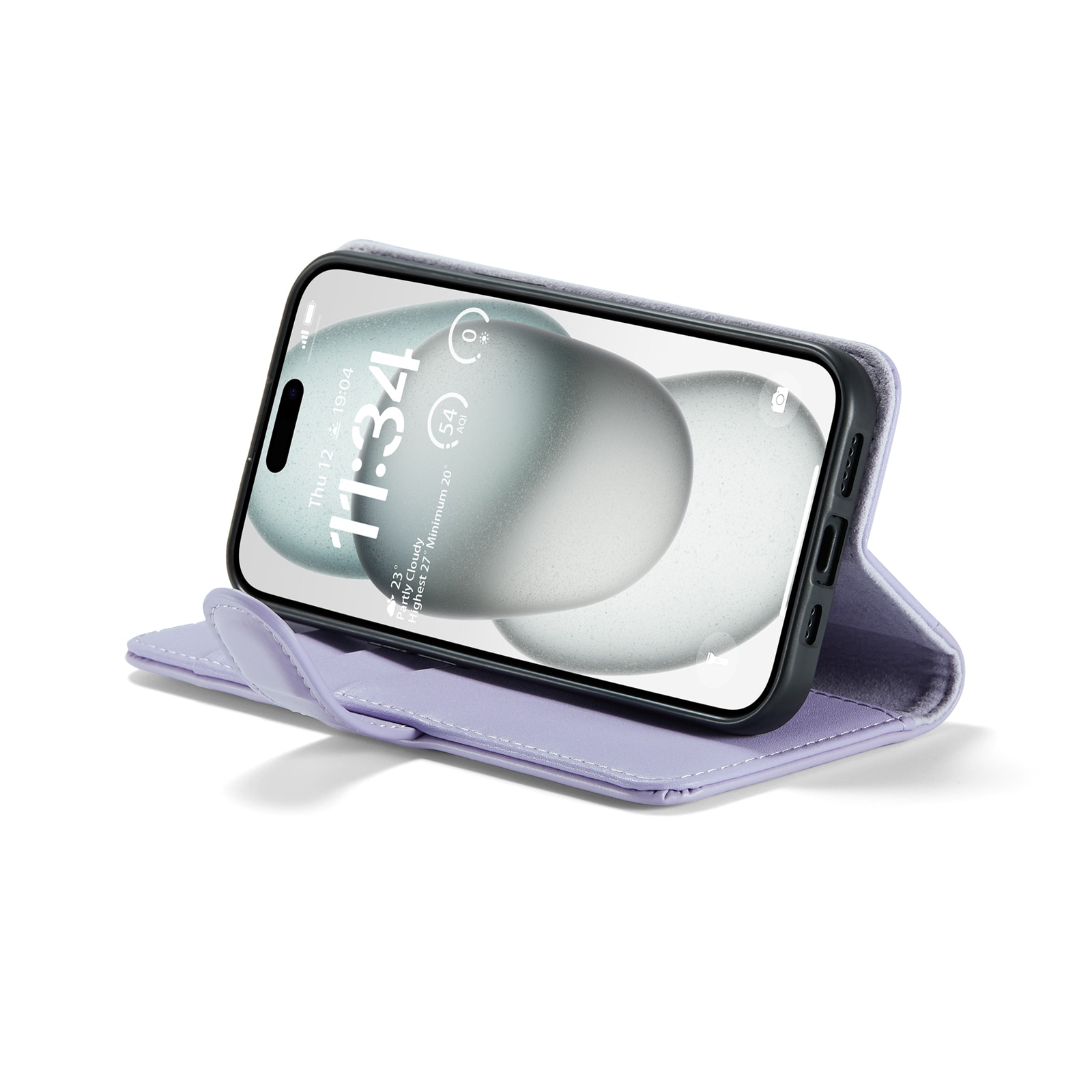 Äkta Läderfodral iPhone 13 Lila