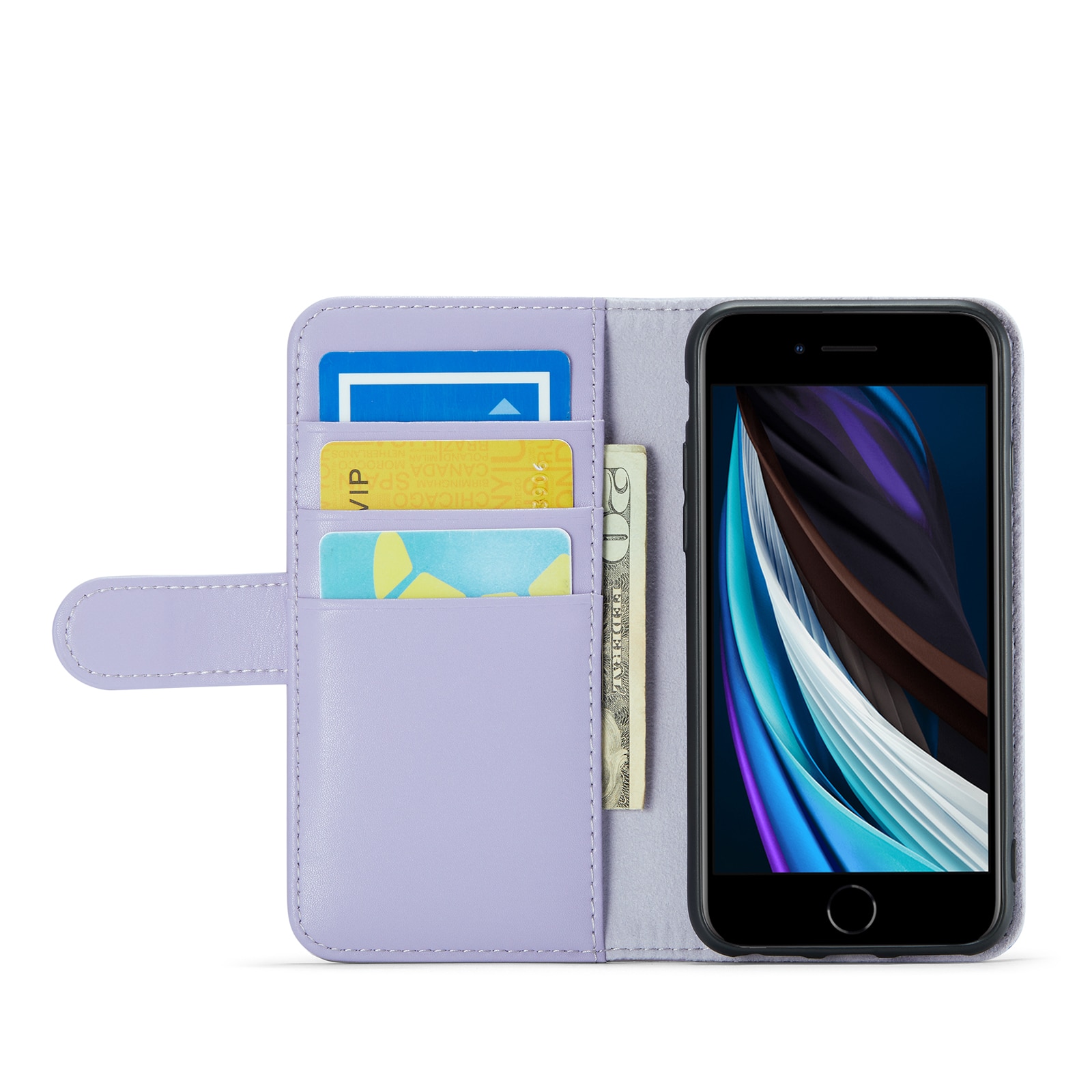 Äkta Läderfodral iPhone 7 Lila