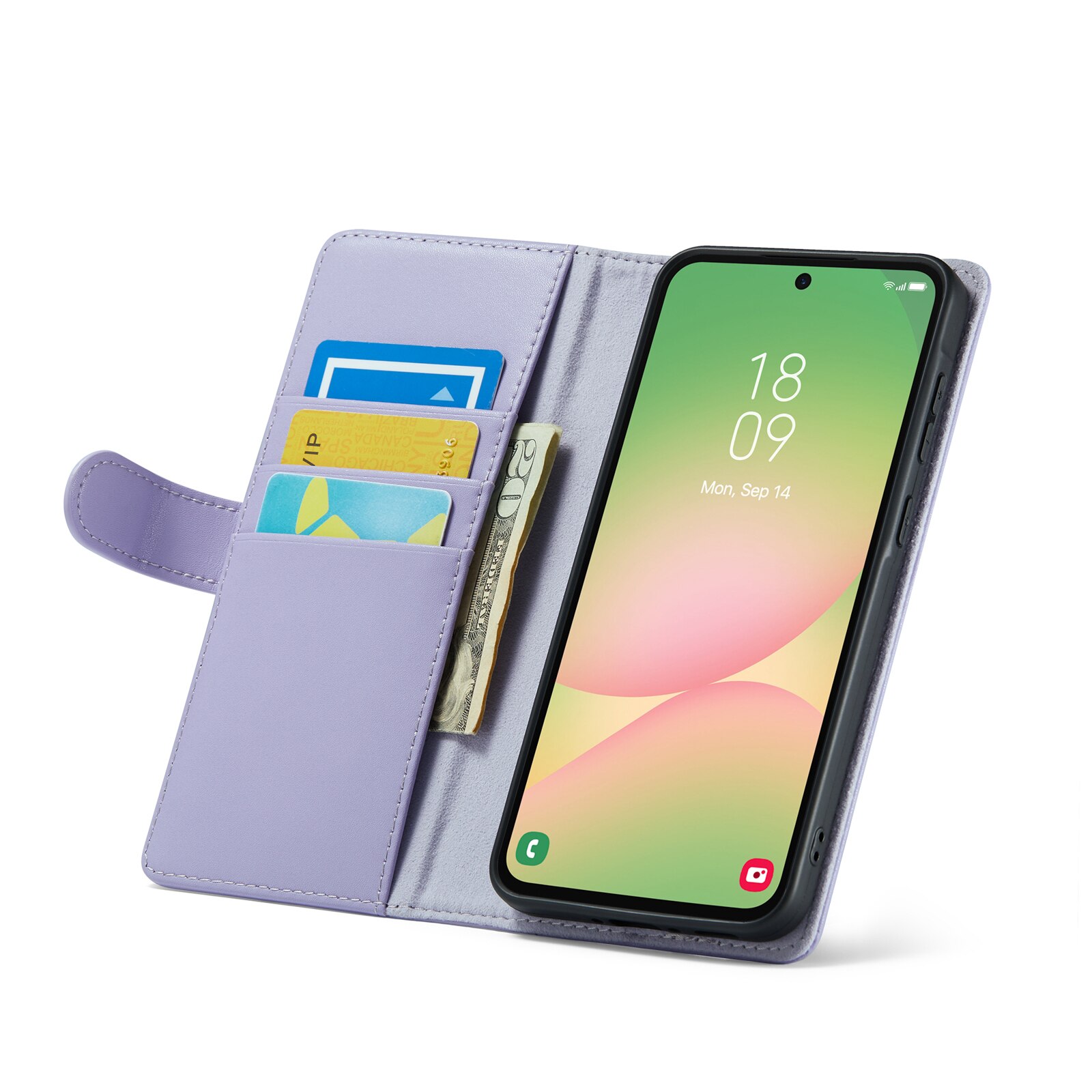 Äkta Läderfodral Samsung Galaxy A56 Lila