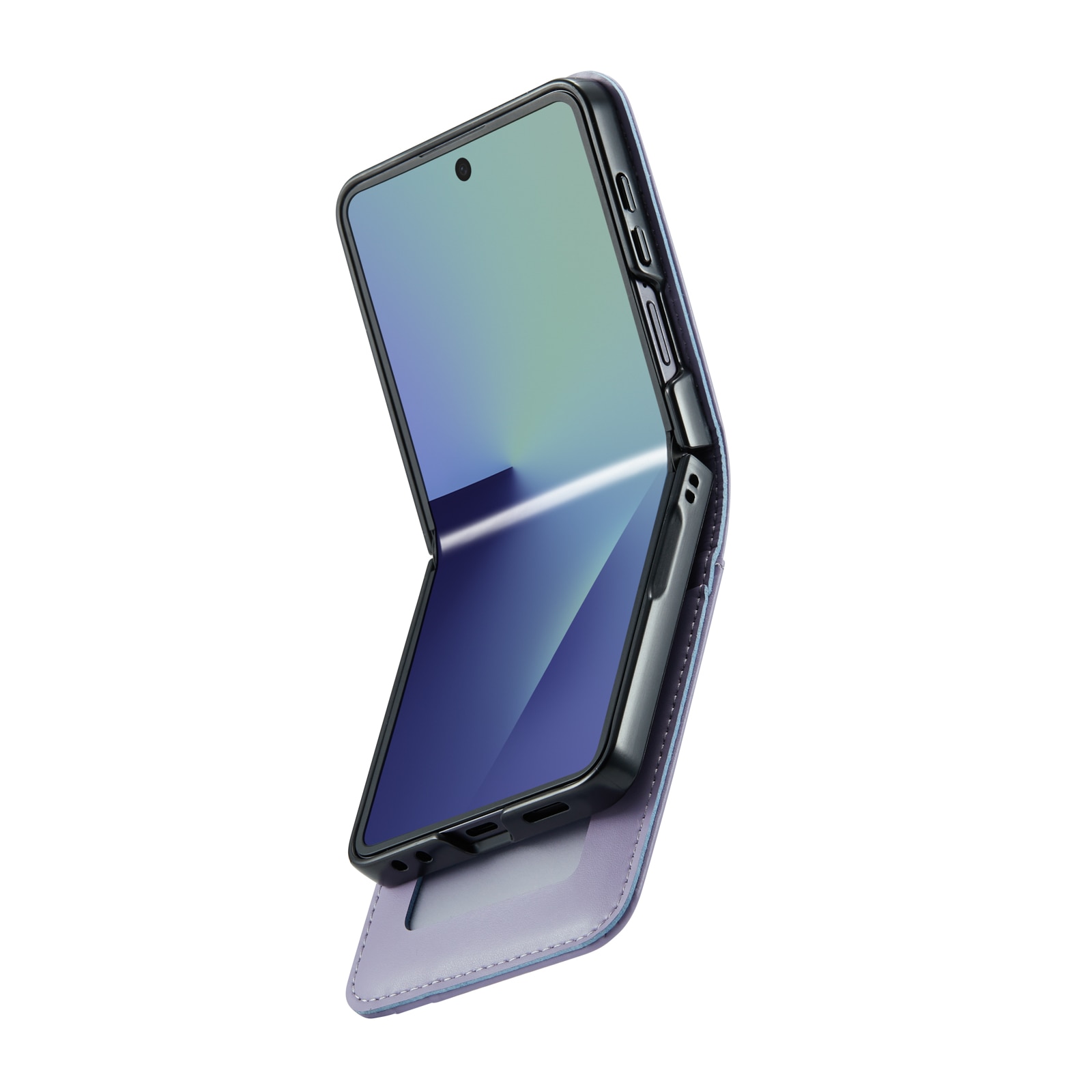 Äkta Läderfodral Samsung Galaxy Z Flip 7 Lila