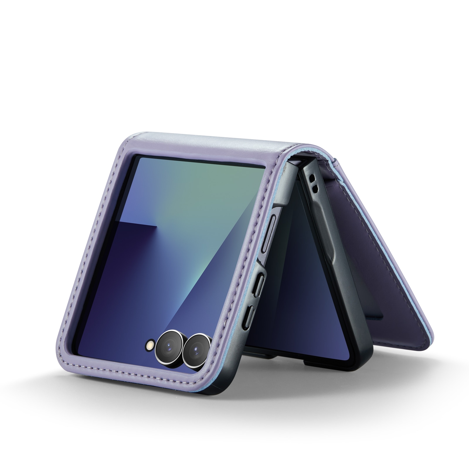 Äkta Läderfodral Samsung Galaxy Z Flip 7 Lila