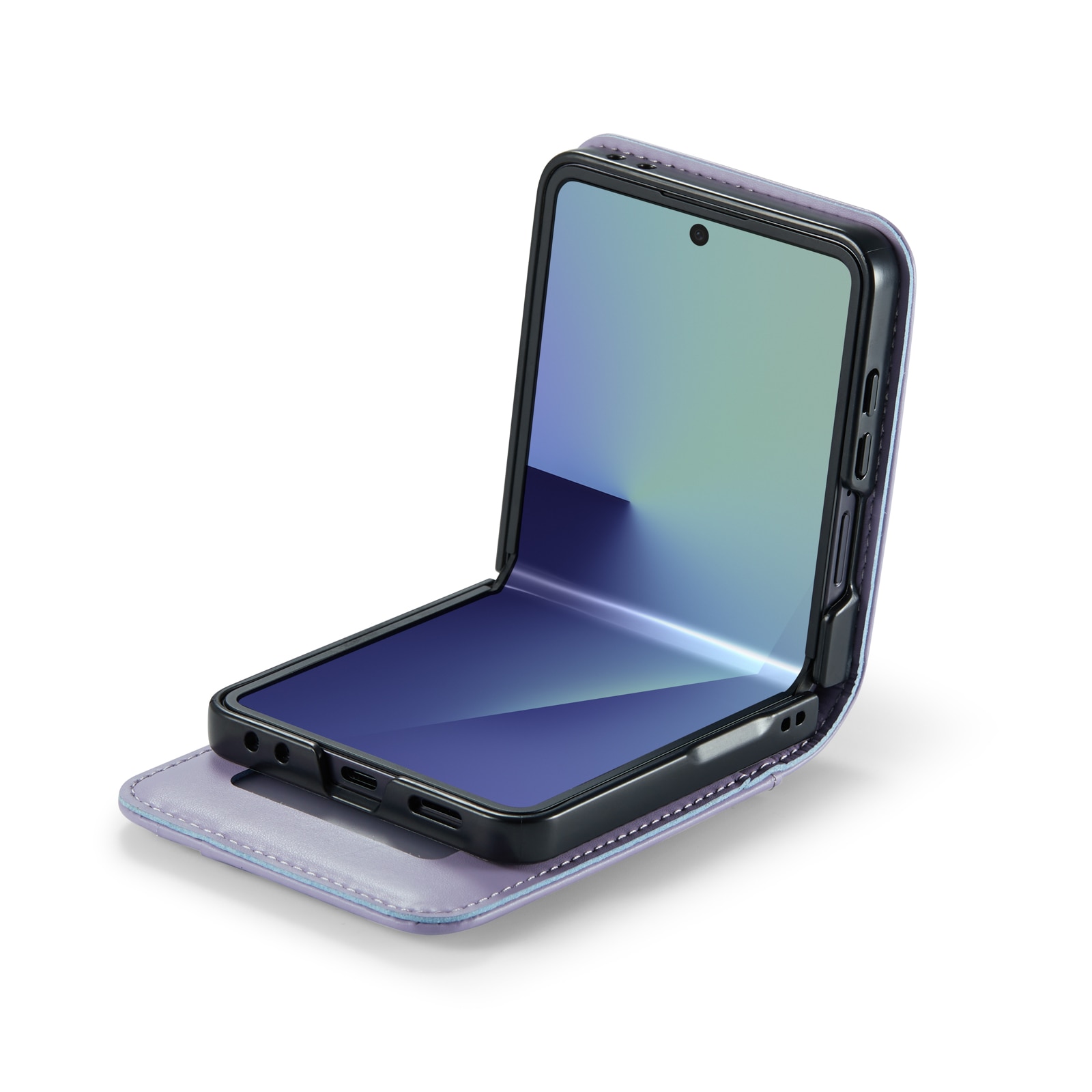Äkta Läderfodral Samsung Galaxy Z Flip 7 Lila