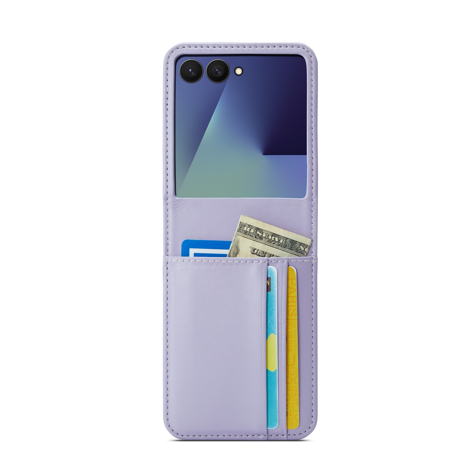 Äkta Läderfodral Samsung Galaxy Z Flip 7 Lila