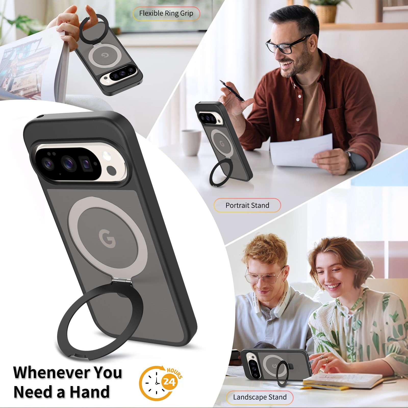 Hybridskal Magnetic Ring Google Pixel 9 Pro Svart