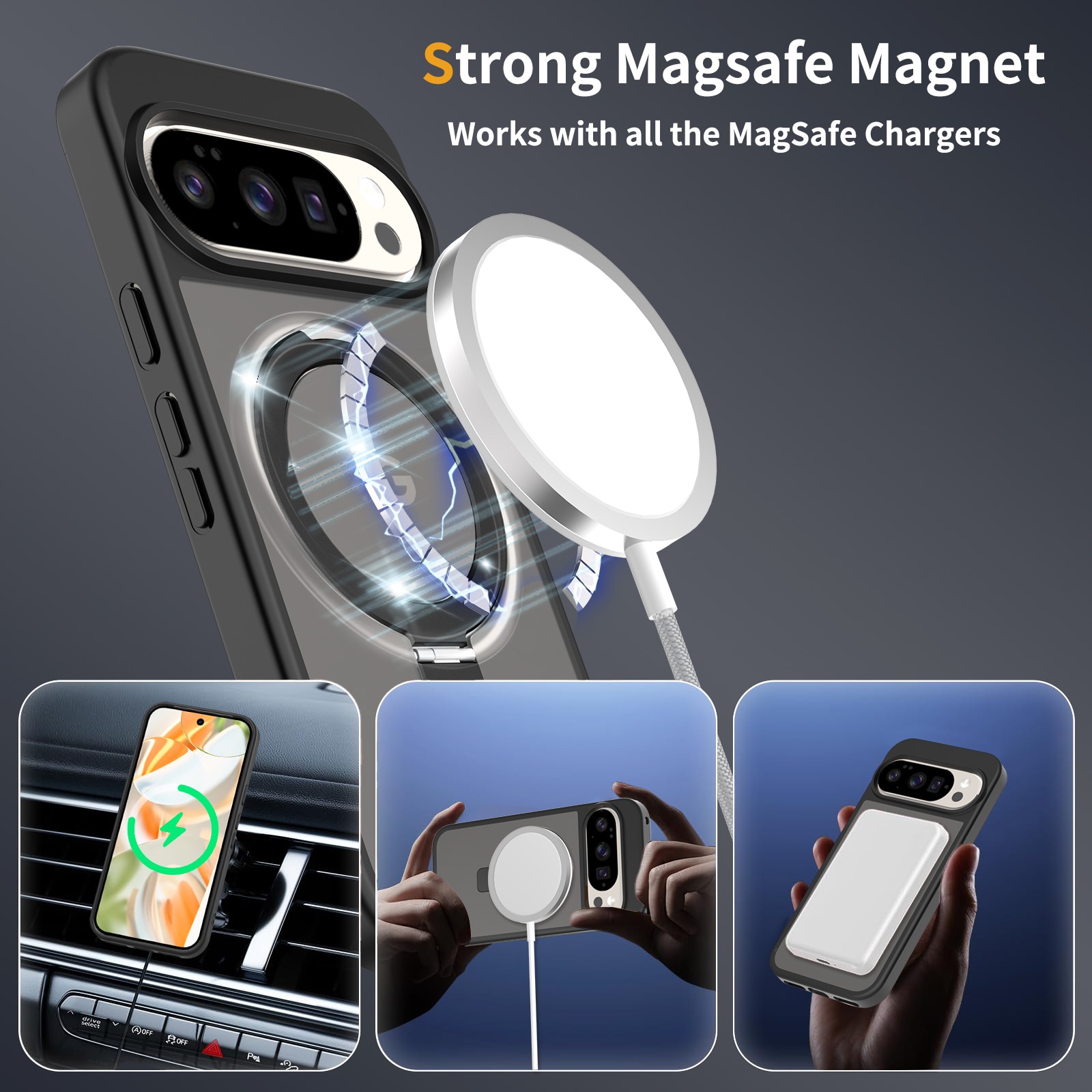 Hybridskal Magnetic Ring Google Pixel 9 Pro Svart