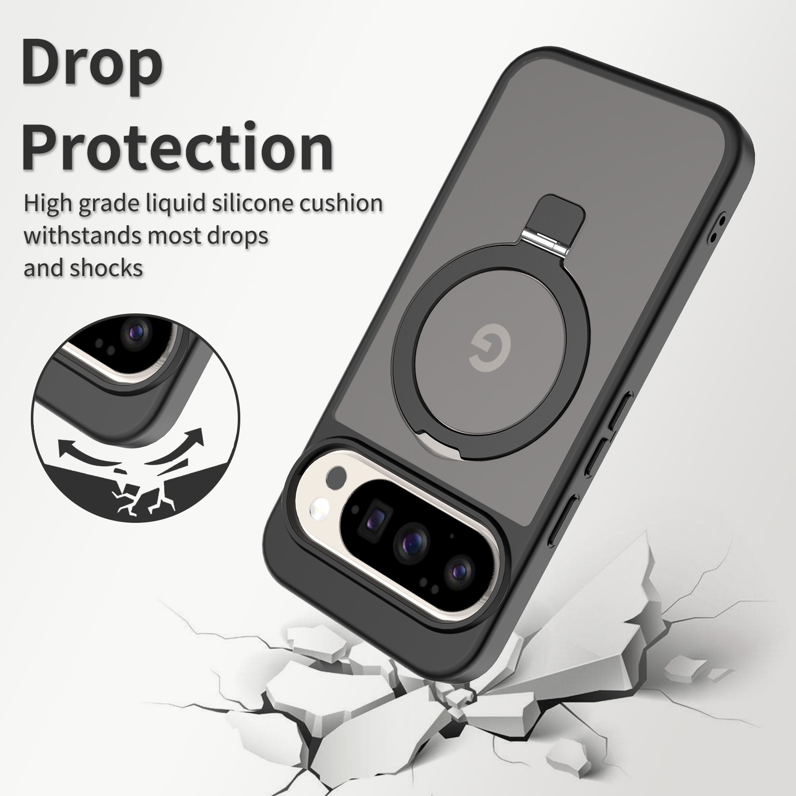 Hybridskal Magnetic Ring Google Pixel 9 Pro Svart