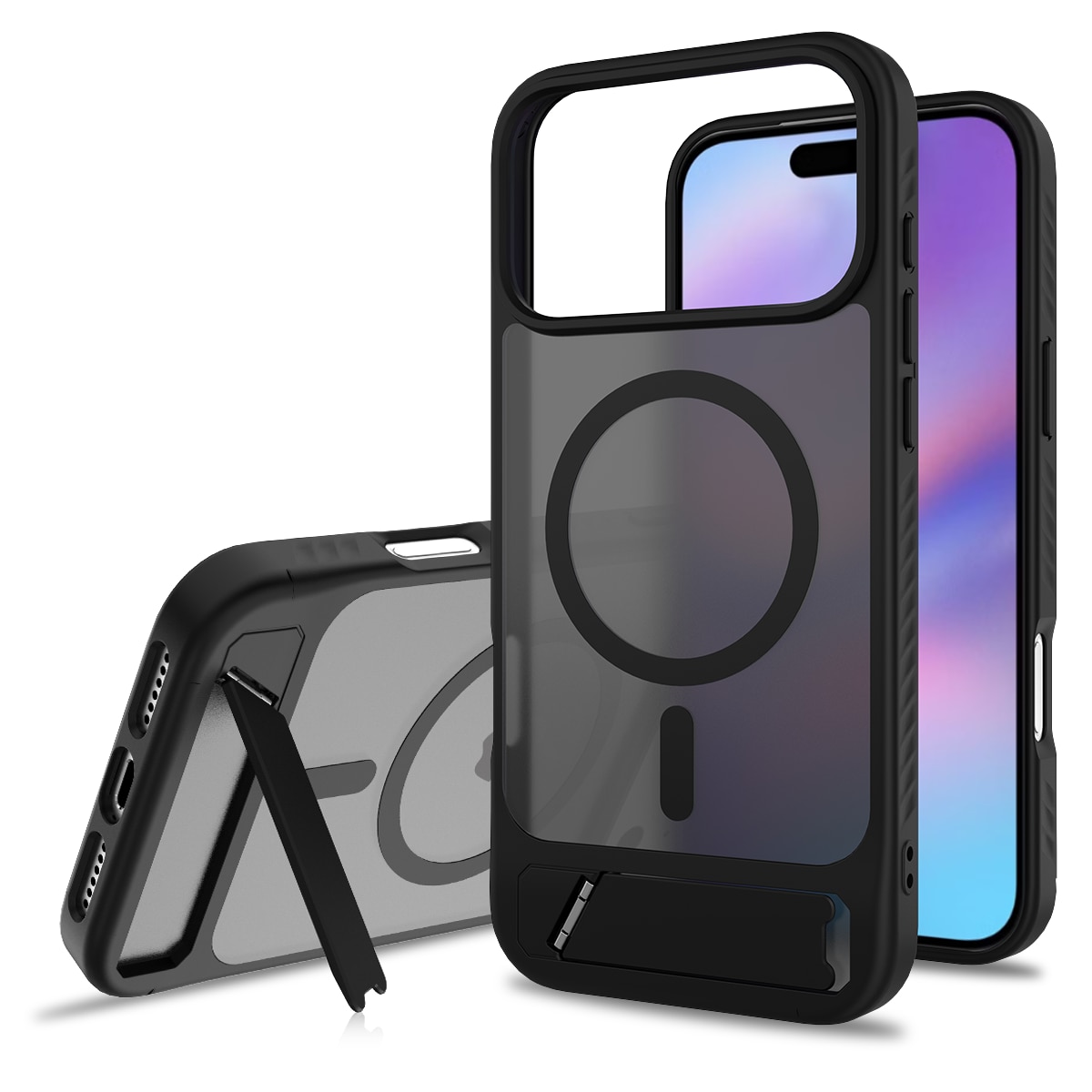 Magnetiskt Skal med Ställ iPhone 17 Pro Svart