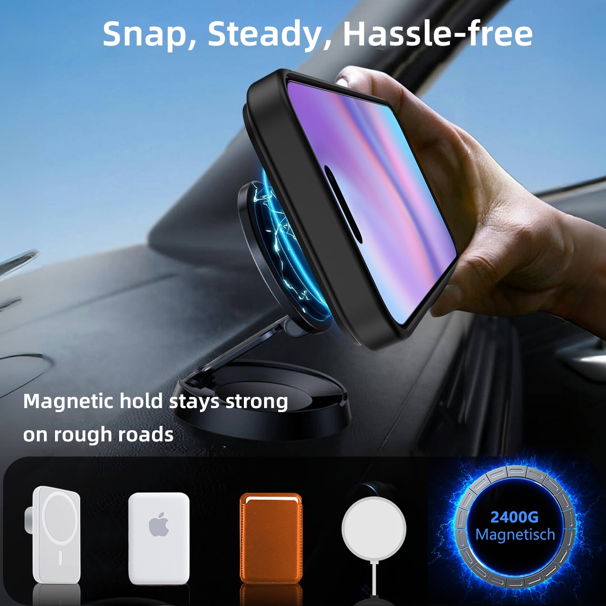 Magnetiskt Skal med Ställ iPhone 17 Pro Svart