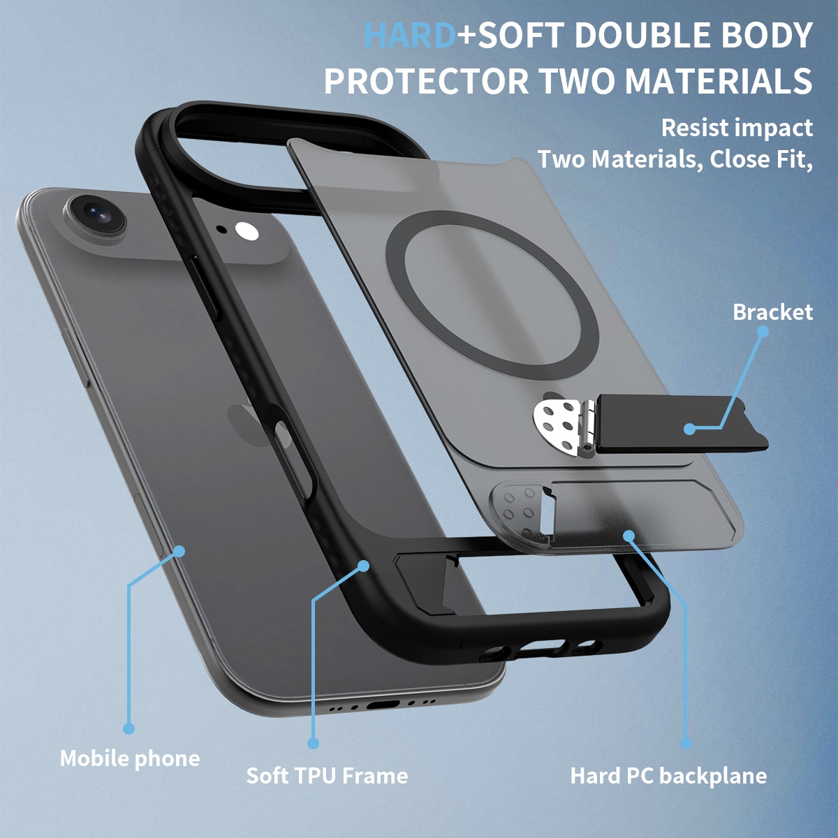 Magnetiskt Skal med Ställ iPhone 17 Air Svart
