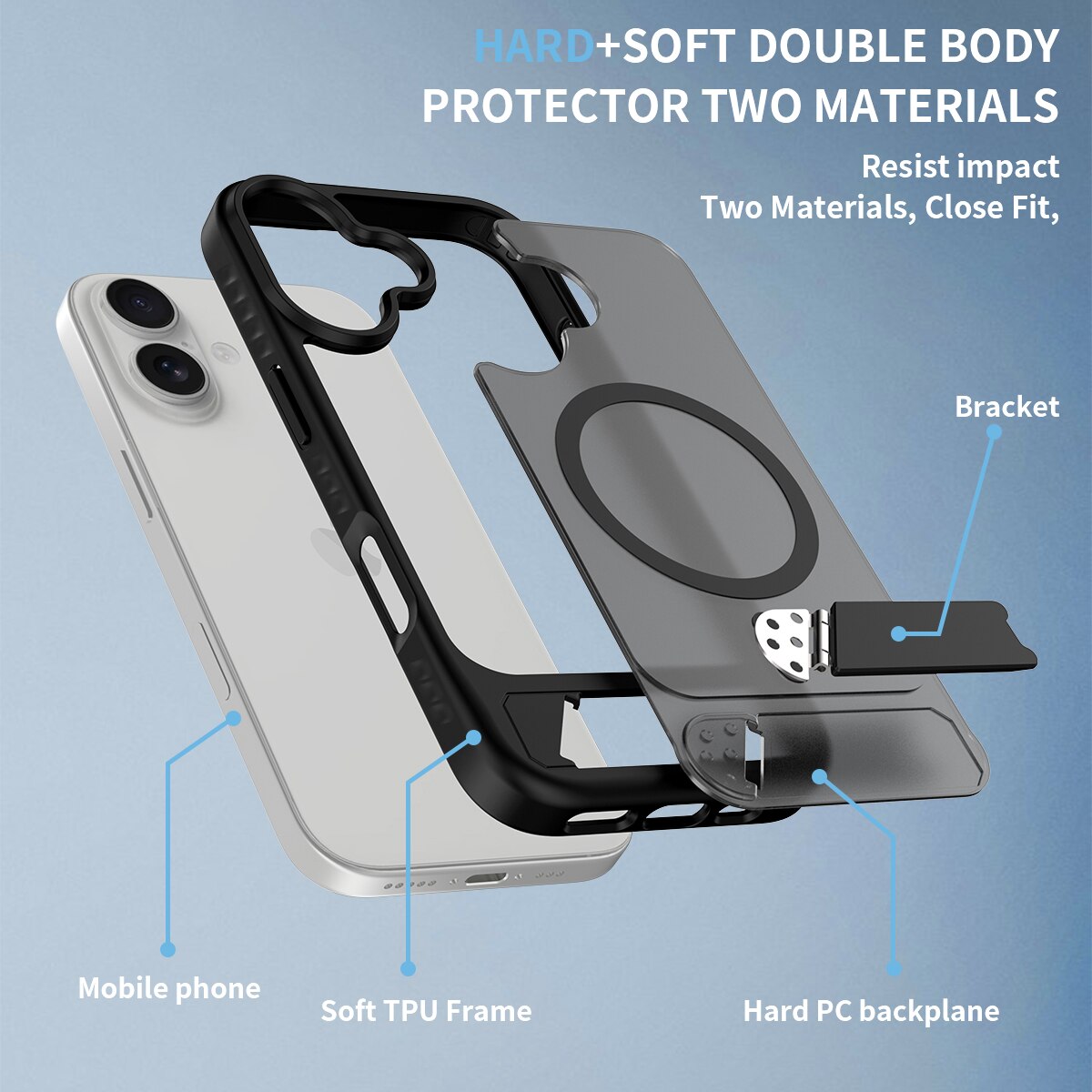 Magnetiskt Skal med Ställ iPhone 17 Svart