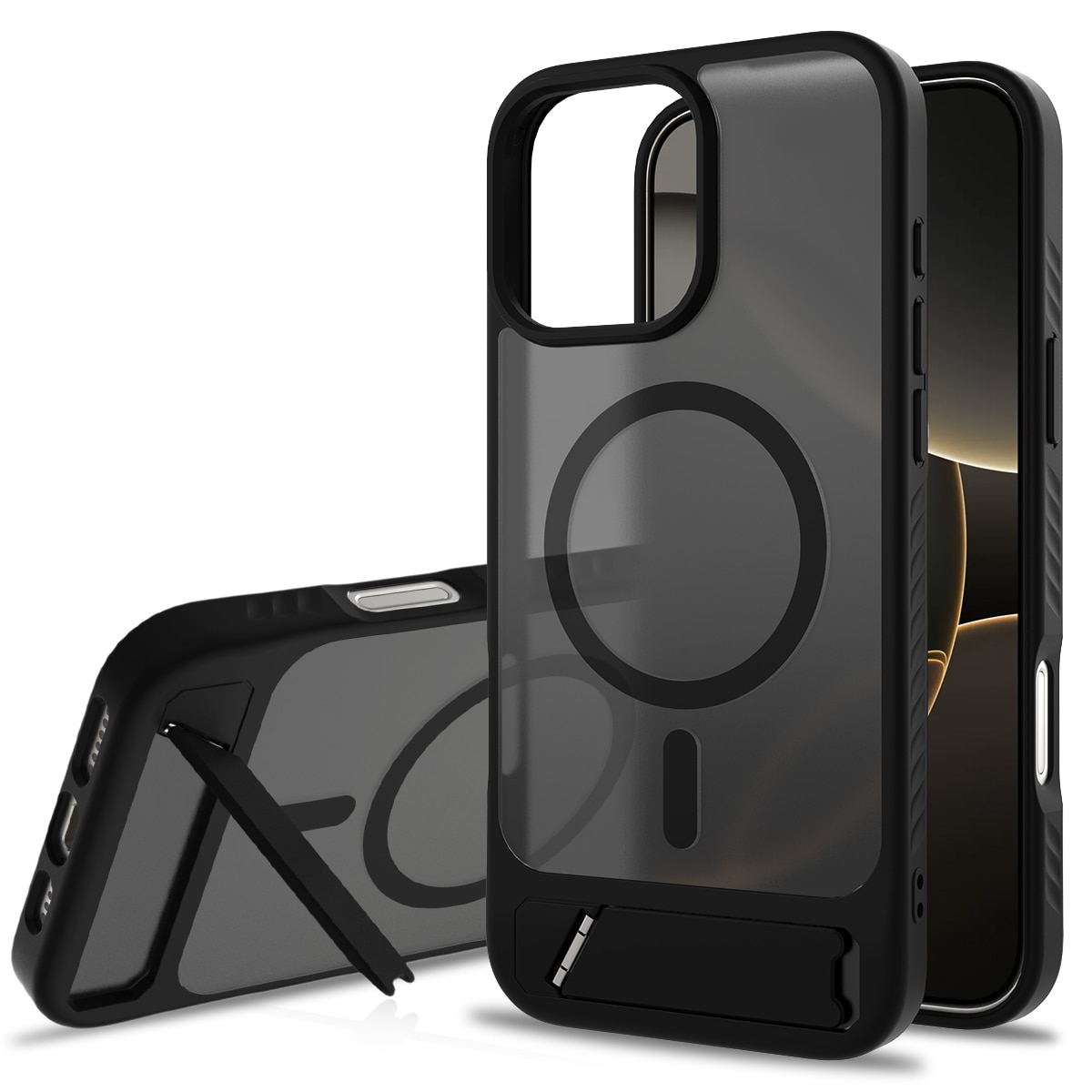 Magnetiskt Skal med Ställ iPhone 17 Svart