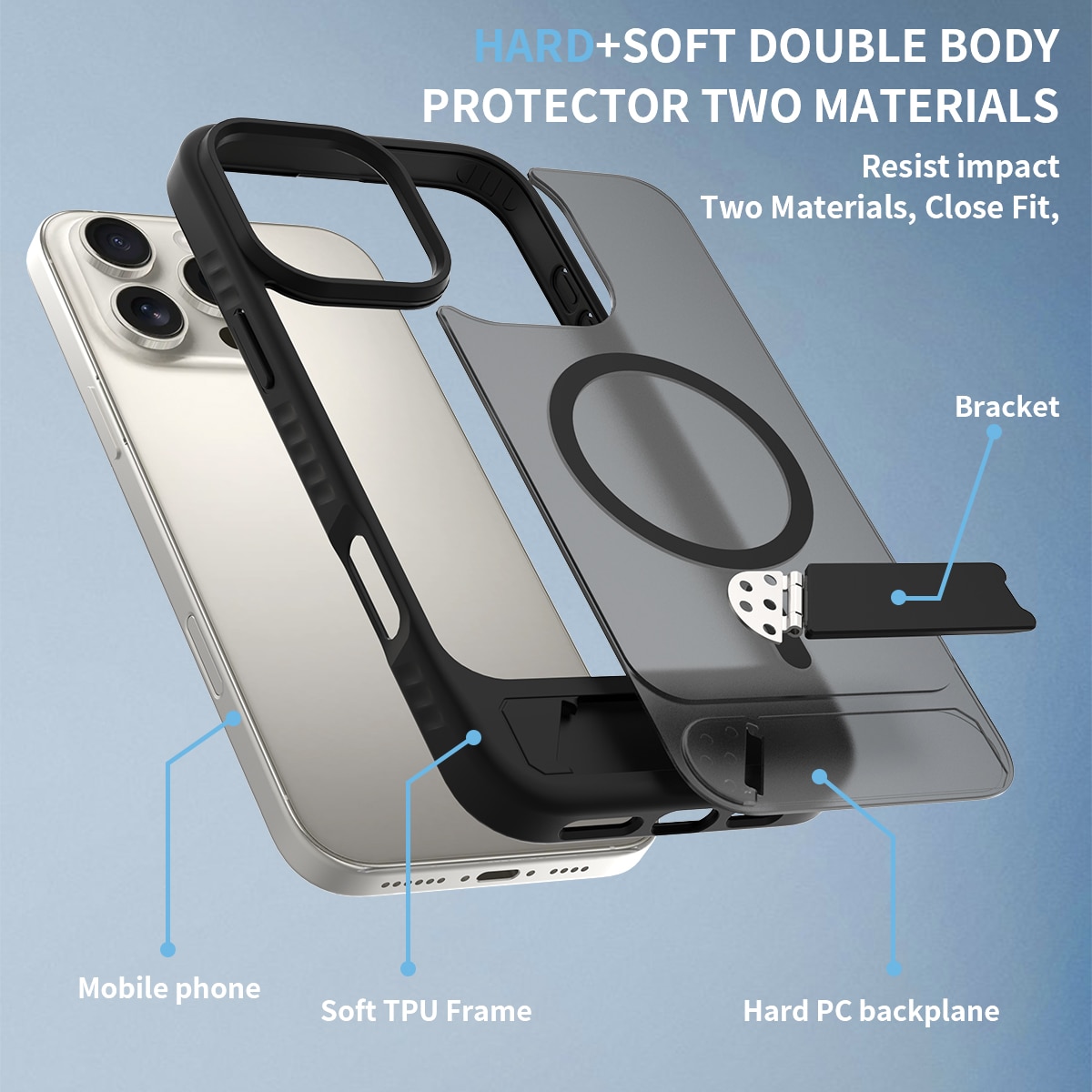 Magnetiskt Skal med Ställ iPhone 17 Svart