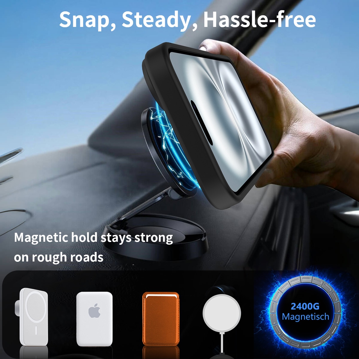 Magnetiskt Skal med Ställ iPhone 16 Svart