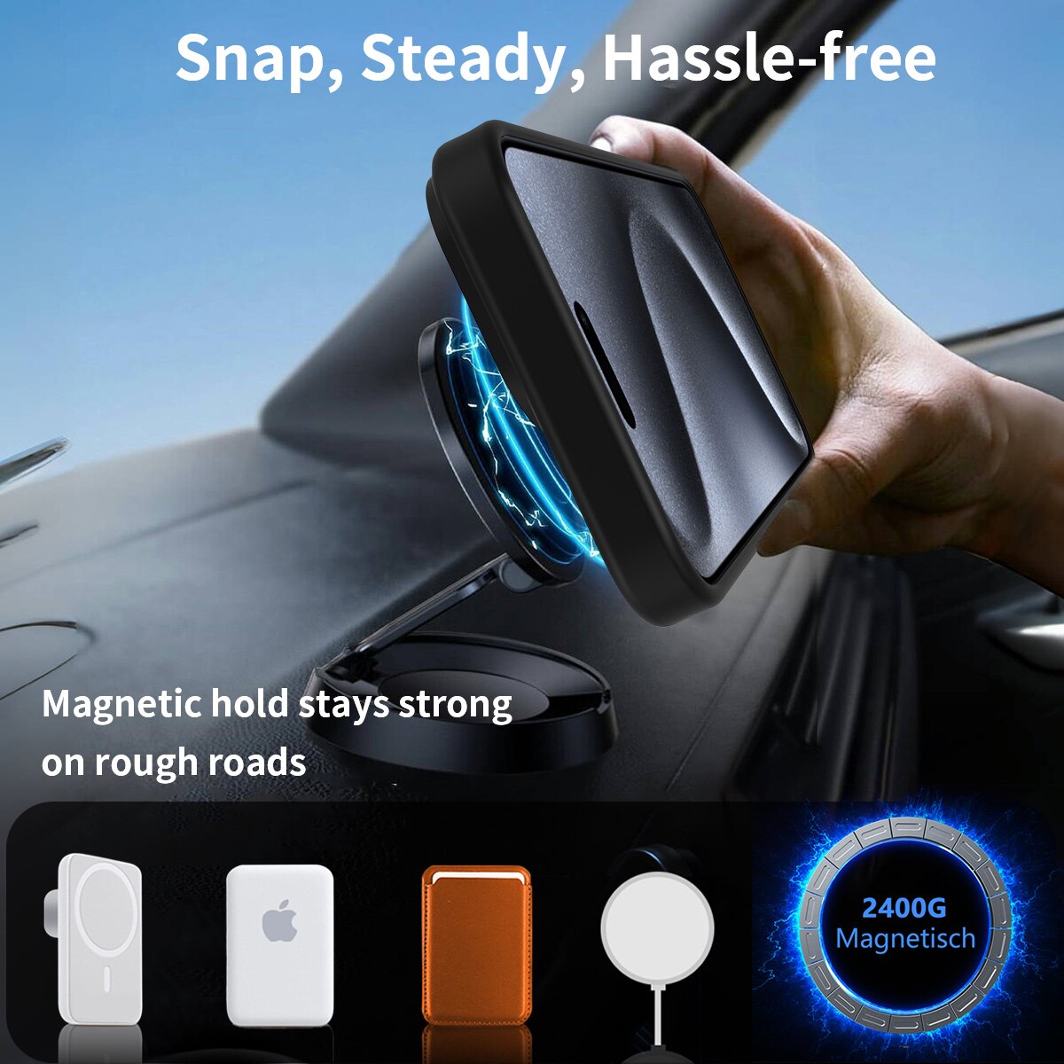 Magnetiskt Skal med Ställ iPhone 15 Pro Max Svart