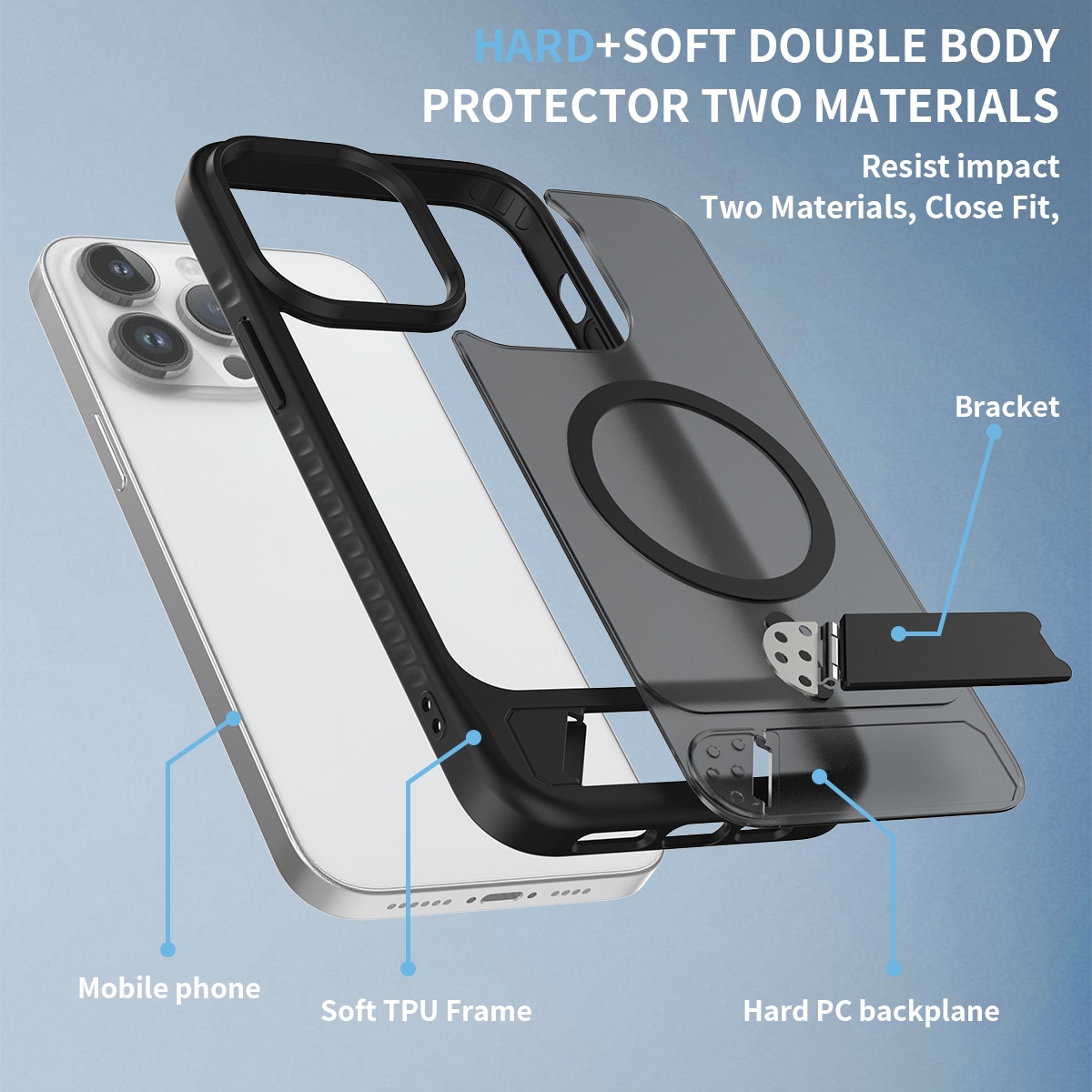 Magnetiskt Skal med Ställ iPhone 14 Pro Max Svart