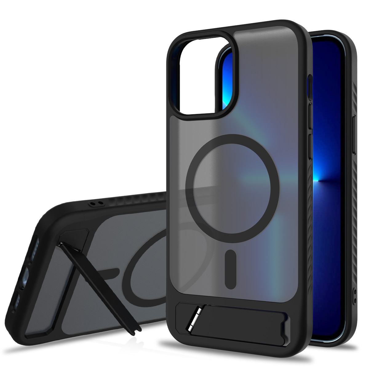 Magnetiskt Skal med Ställ iPhone 13 Pro Max Svart