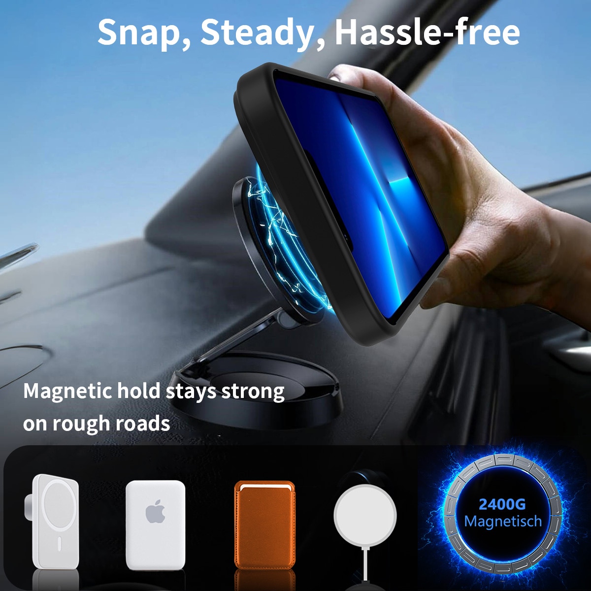 Magnetiskt Skal med Ställ iPhone 13 Pro Max Svart