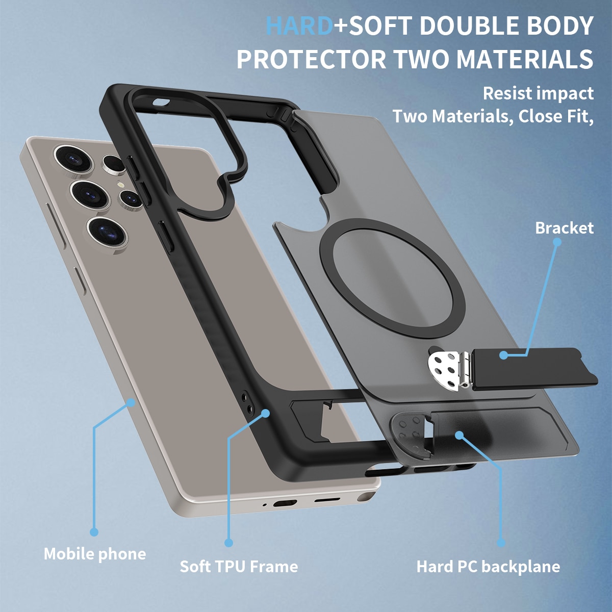 Magnetiskt Skal med Ställ Samsung Galaxy S25 Ultra Svart
