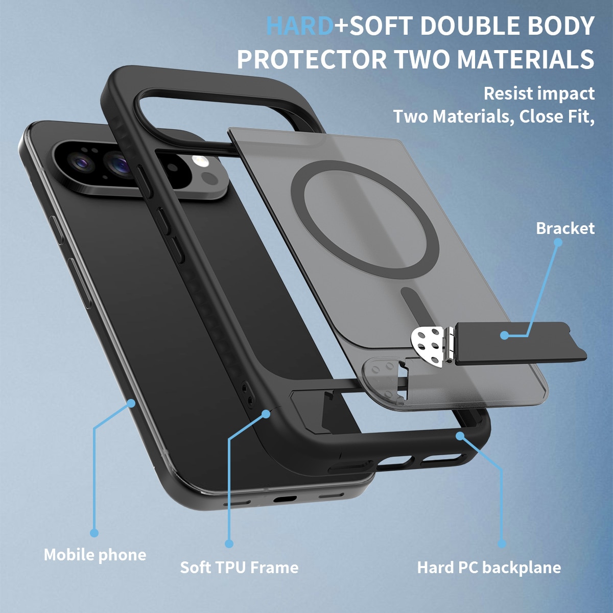 Magnetiskt Skal med Ställ Google Pixel 10 Pro XL Svart