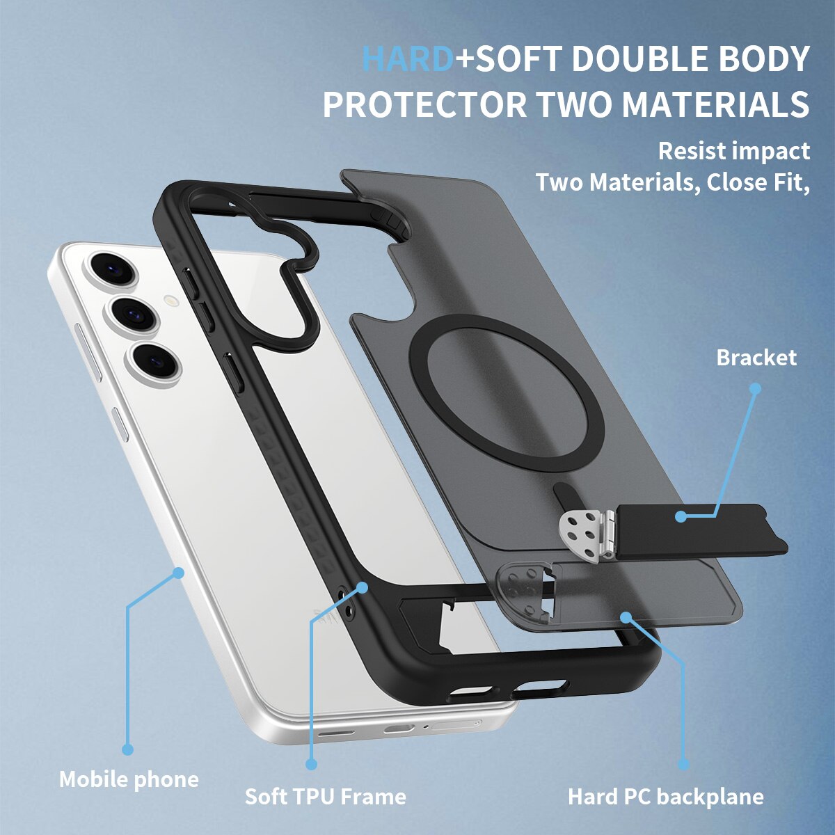 Magnetiskt Skal med Ställ Samsung Galaxy S25 FE Svart